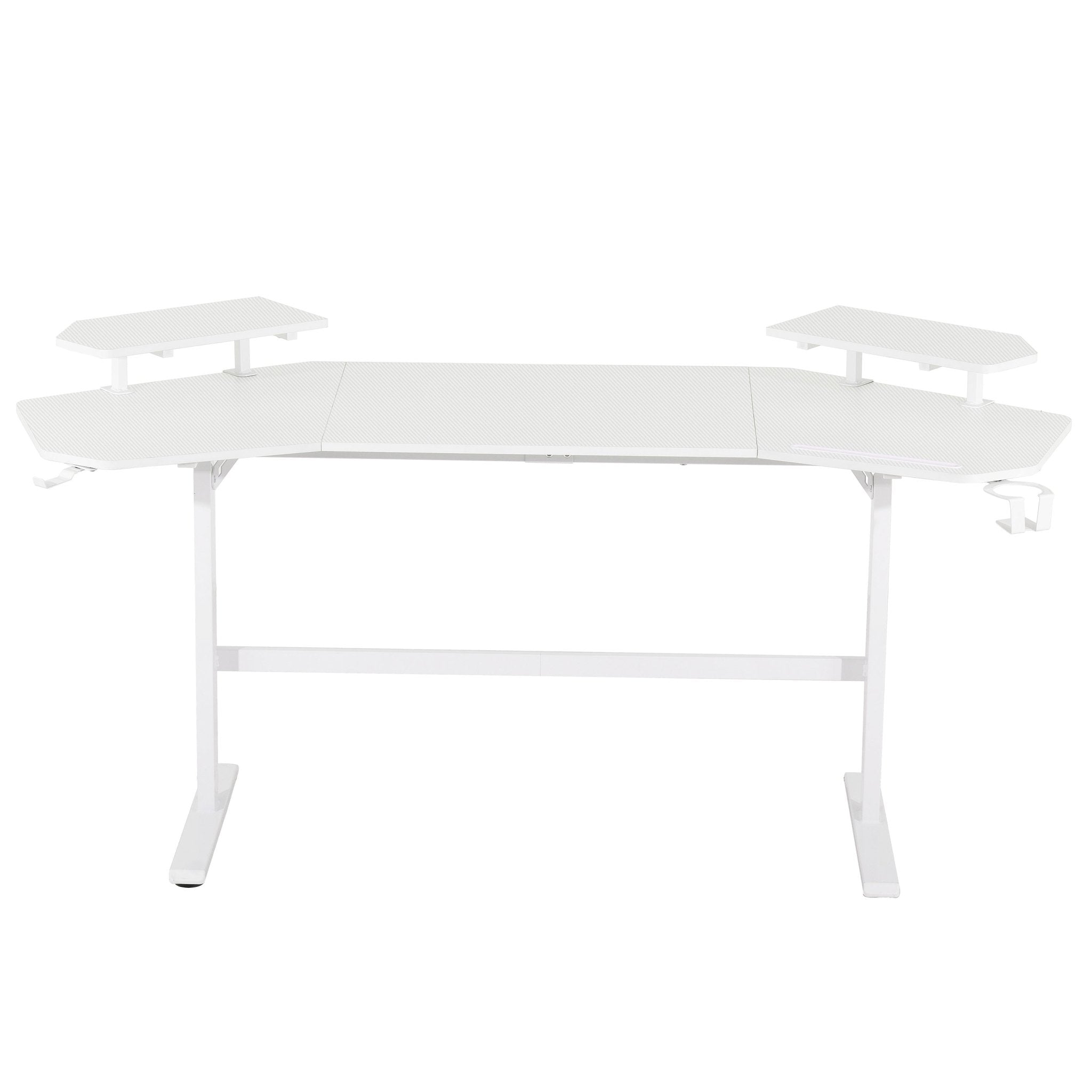 koorbiir G2 Sport TS911D White Gaming Desk with Shelves & Accessory Holder ¨C Ergonomic Gaming Desk - Koorbiir