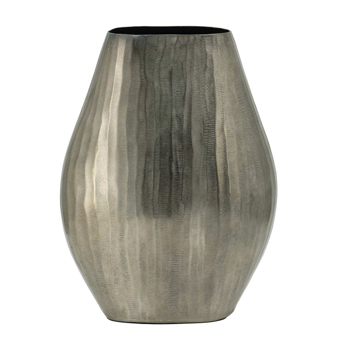 koorbiir va6 11x11x9" Gold Aluminum Chisel Flower Vase ¨C Modern Round Decorative Accent for Tabletop, Living Room, or Dining Room