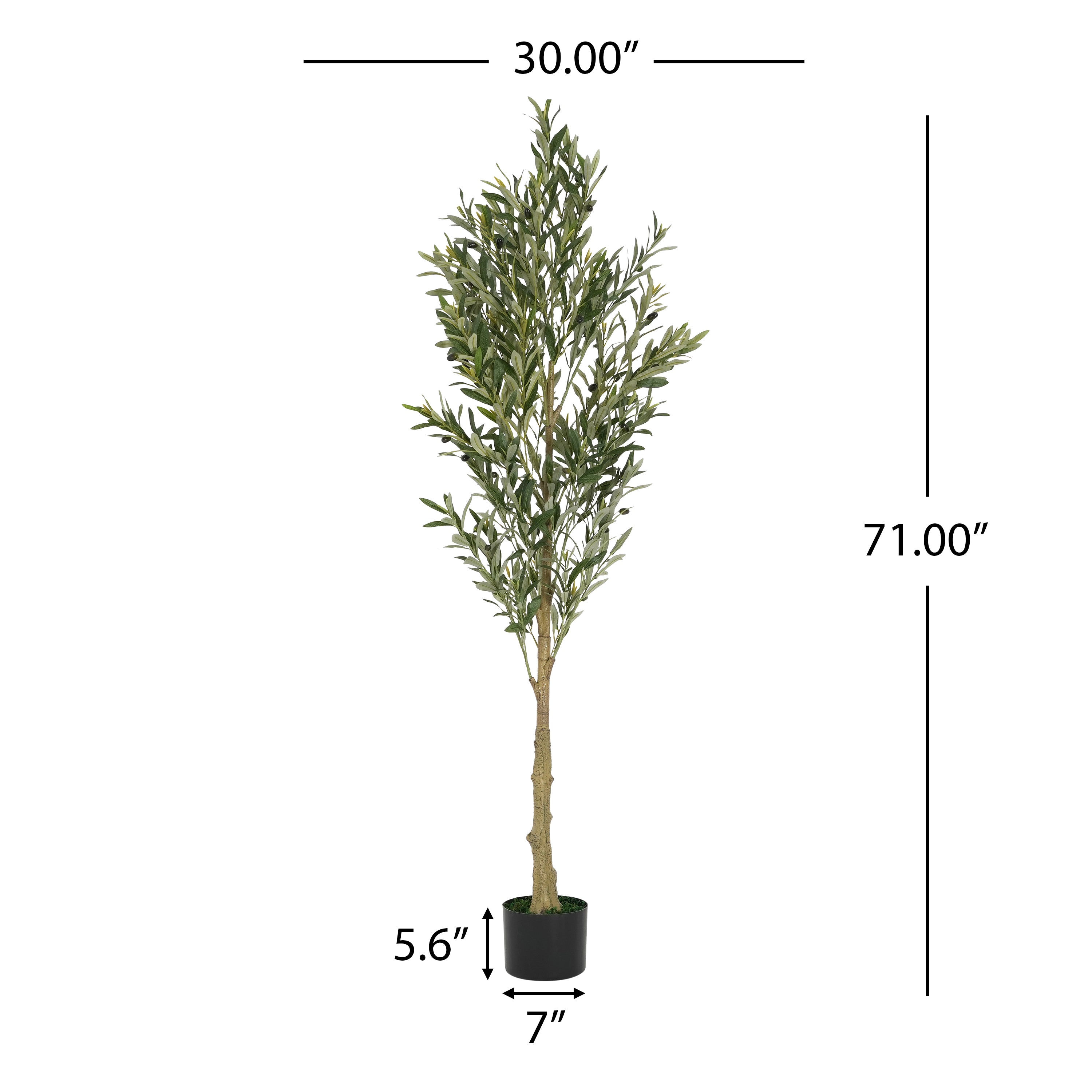 koorbiir ar4 6' Artificial Olive Tree with Pot, Realistic Faux Olive Tree for Indoor & Outdoor Decoration, Artificial Flowers & Greenery