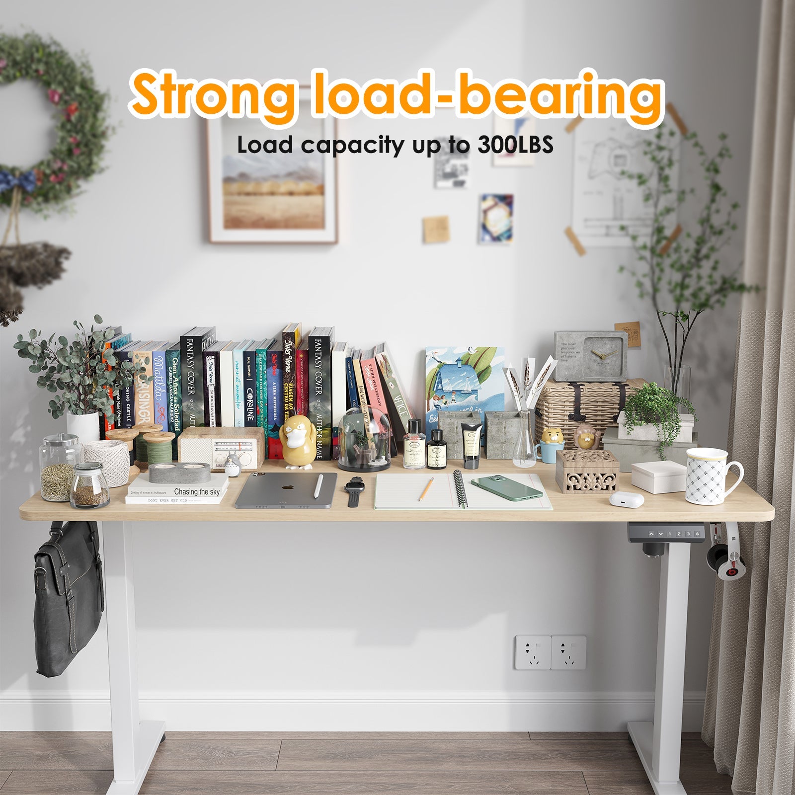 koorbiir d2 Electric Standing Desk with Adjustable Height, Home Office Sit - Stand Desk with Spliced Desktop - Koorbiir