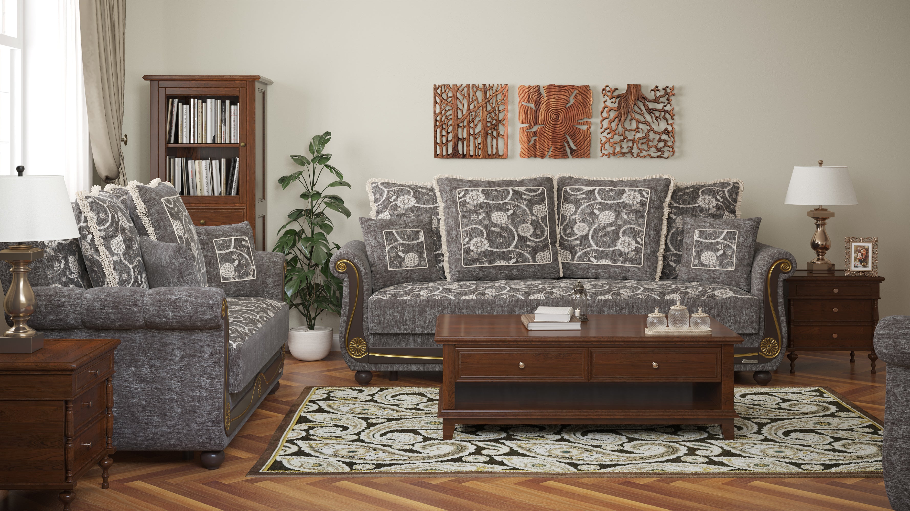 PrimeNest Timberline Collection Grey Upholstered Convertible Sofabed with Storage ¨C Bedding Collections for Living Room & Small Spaces