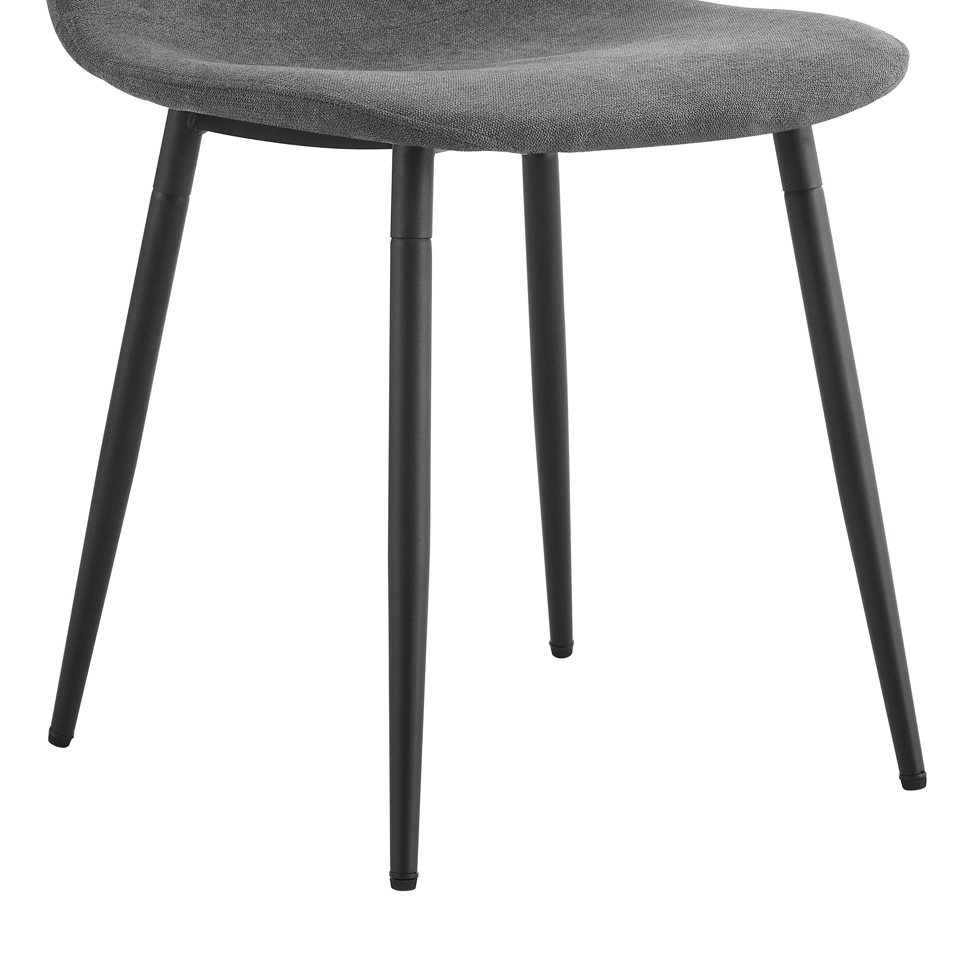 47.3" Modern Splicing Circular Dining Table with Double-Layer Storage ¨C 4 Black Linen-Cotton High-Resilience Chairs with Metal Legs, Table Linens Included