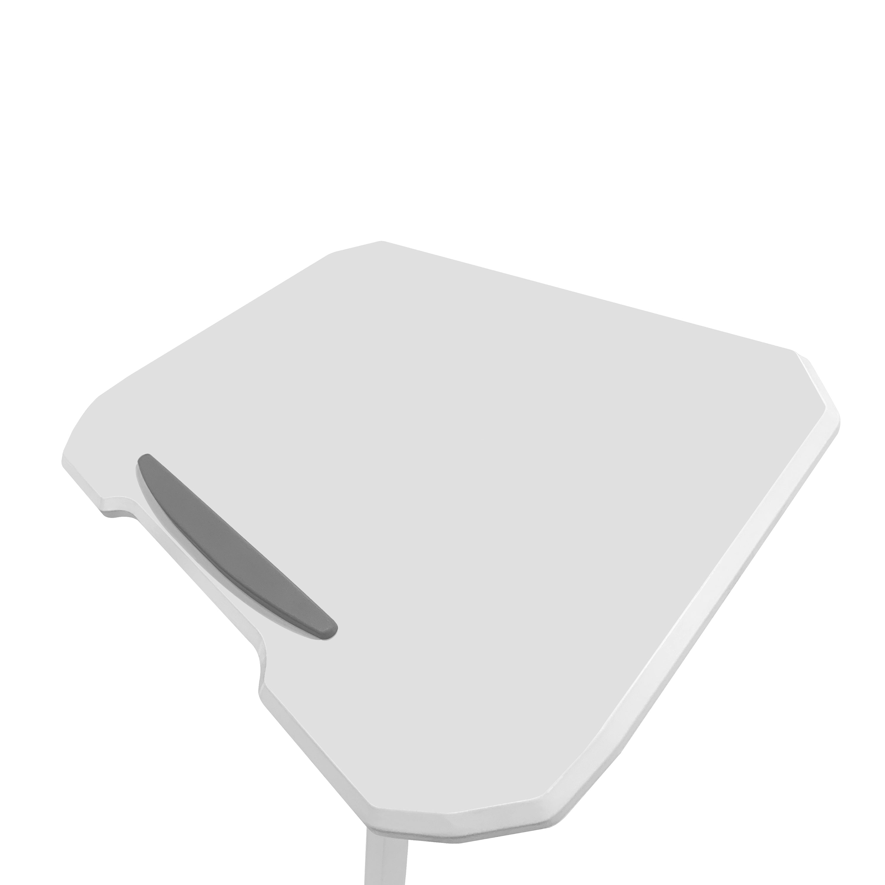 koorbiir d4 White Standing Desk Laptop Cart with Adjustable Height and Tilting Desktop