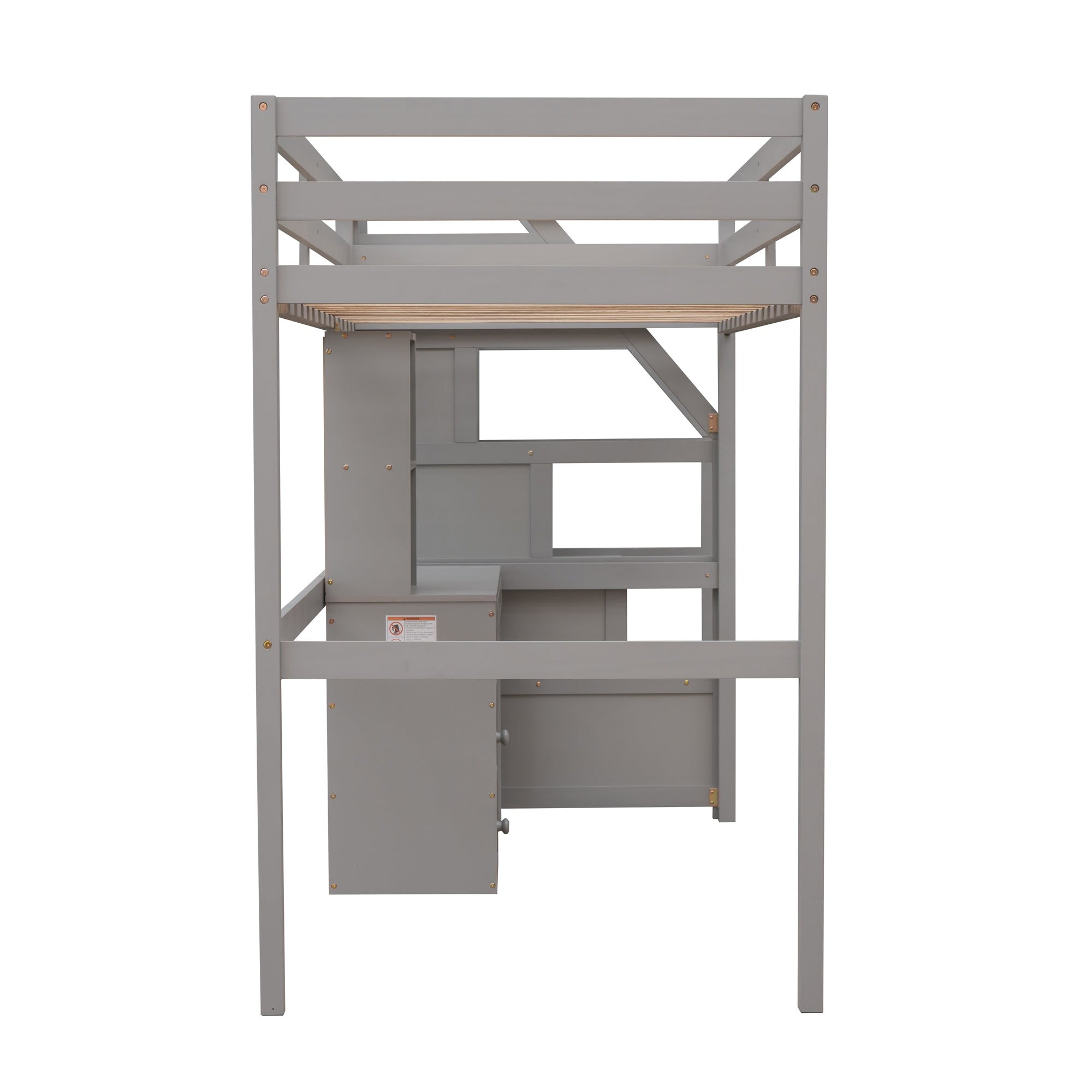 koorbiir d3 Multifunctional Loft Bunk Bed with Twin Bed, Storage Staircase, Standing Desk, Drawers & Shelves ¨C Gray