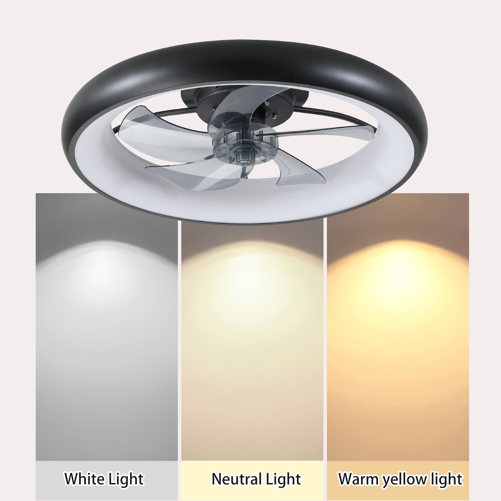 koorbiir L2 Dimmable LED Ceiling Fan with Remote Control ¨C Modern Indoor Lighting Fixture for Bedroom & Living Room - Koorbiir