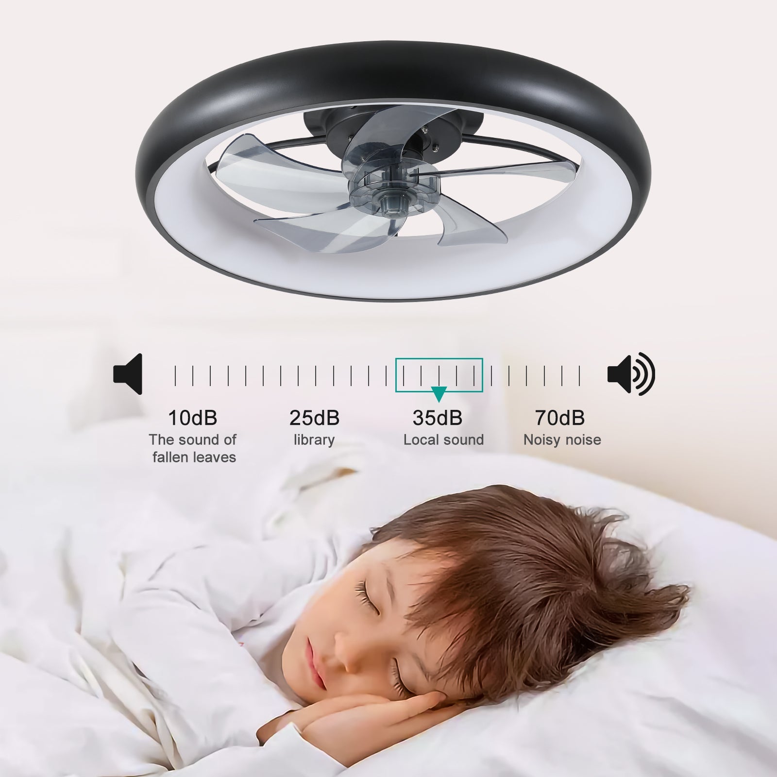 koorbiir L2 Dimmable LED Ceiling Fan with Remote Control ¨C Modern Indoor Lighting Fixture for Bedroom & Living Room - Koorbiir