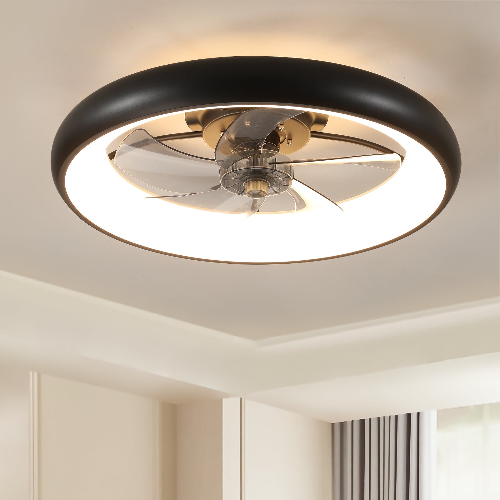 koorbiir L2 Dimmable LED Ceiling Fan with Remote Control ¨C Modern Indoor Lighting Fixture for Bedroom & Living Room - Koorbiir