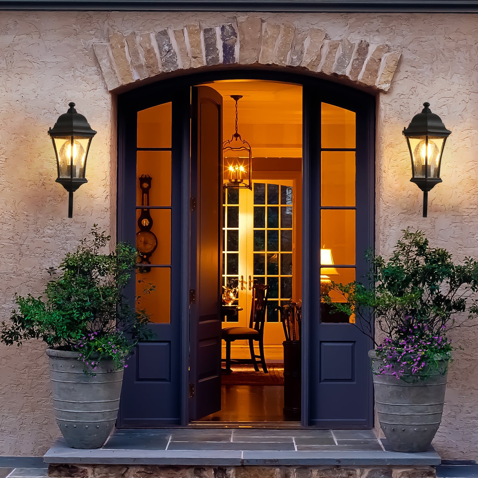 koorbiir L1 2 - Pack Outdoor Wall Lantern Lighting ¨C Vintage Black Metal Sconce for Porch, Patio & Garden (Bulbs Not Included) - Koorbiir