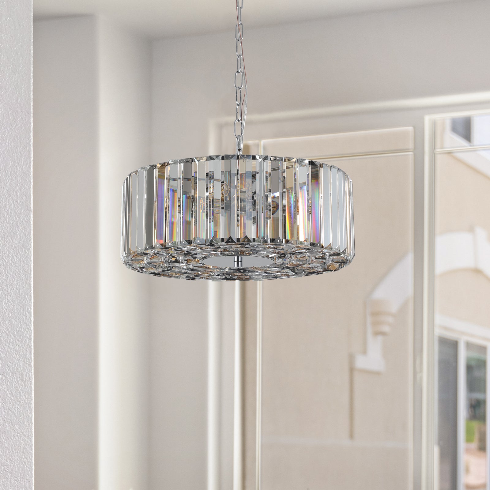 koorbiir L4 Modern Oval Crystal Chandelier Lighting ¨C Luxury Ceiling Light Fixture for Home Decor (Bulbs Not Included)
