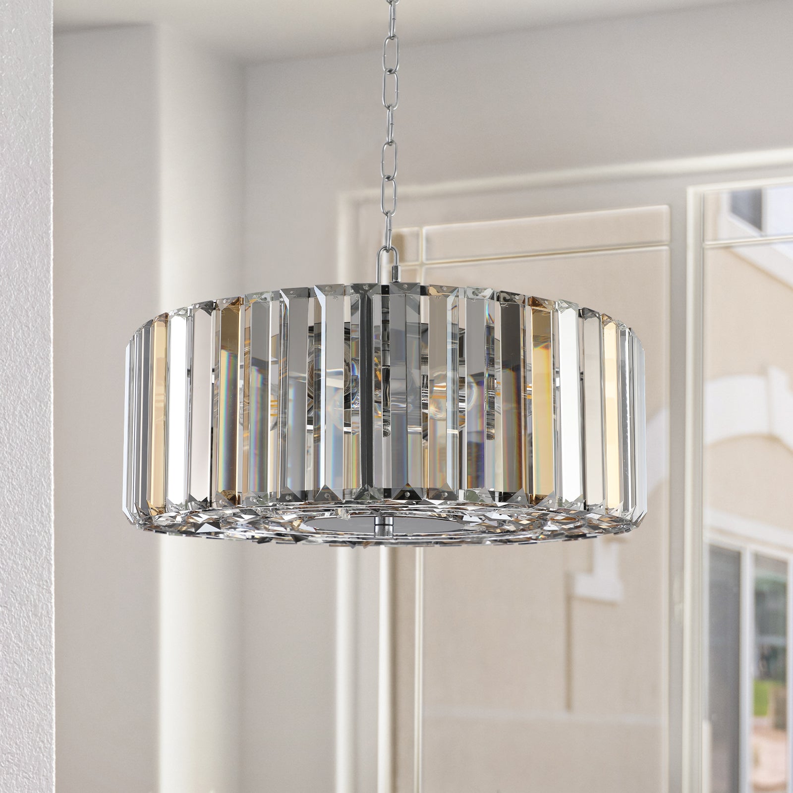 koorbiir L4 Modern Oval Crystal Chandelier Lighting ¨C Luxury Ceiling Light Fixture for Home Decor (Bulbs Not Included)