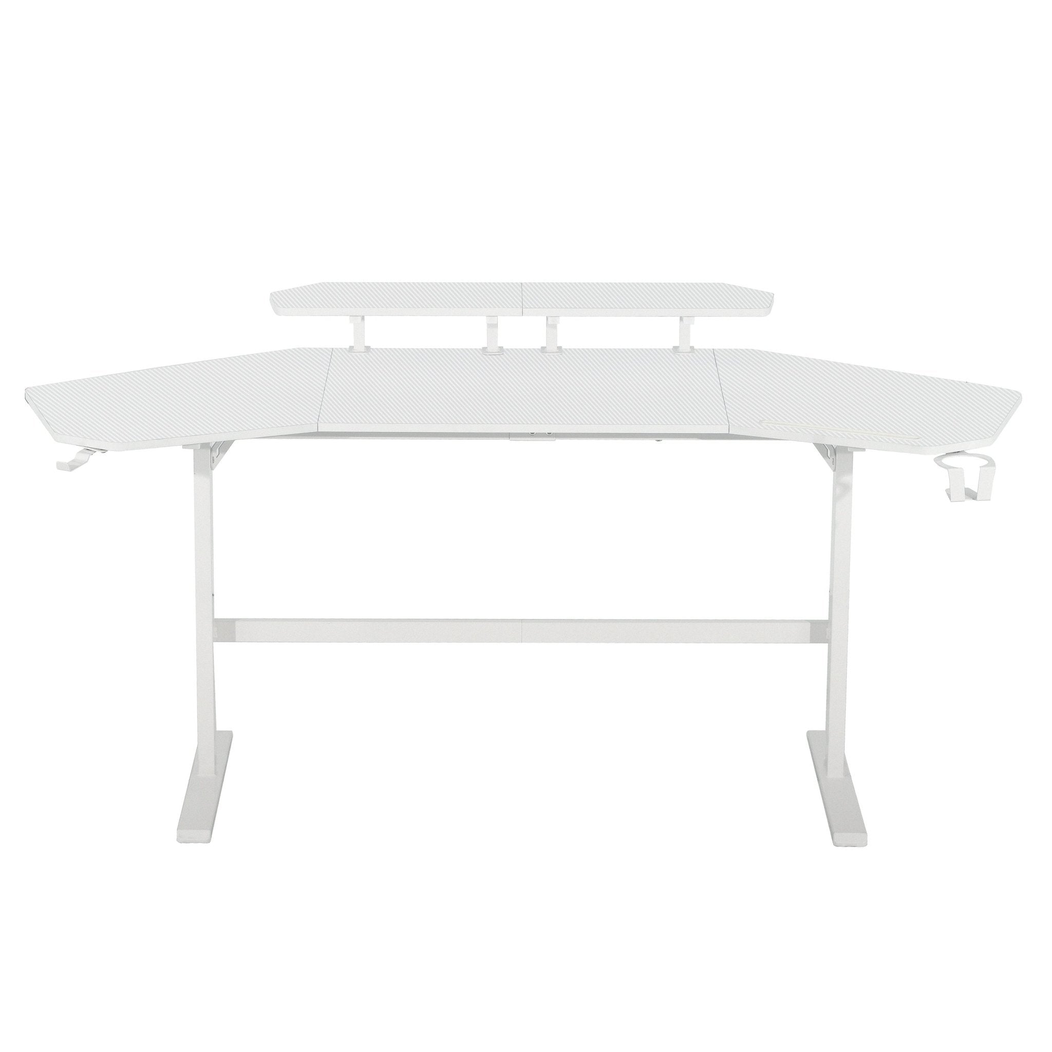 koorbiir G2 Sport TS911D White Gaming Desk with Shelves & Accessory Holder ¨C Ergonomic Gaming Desk - Koorbiir
