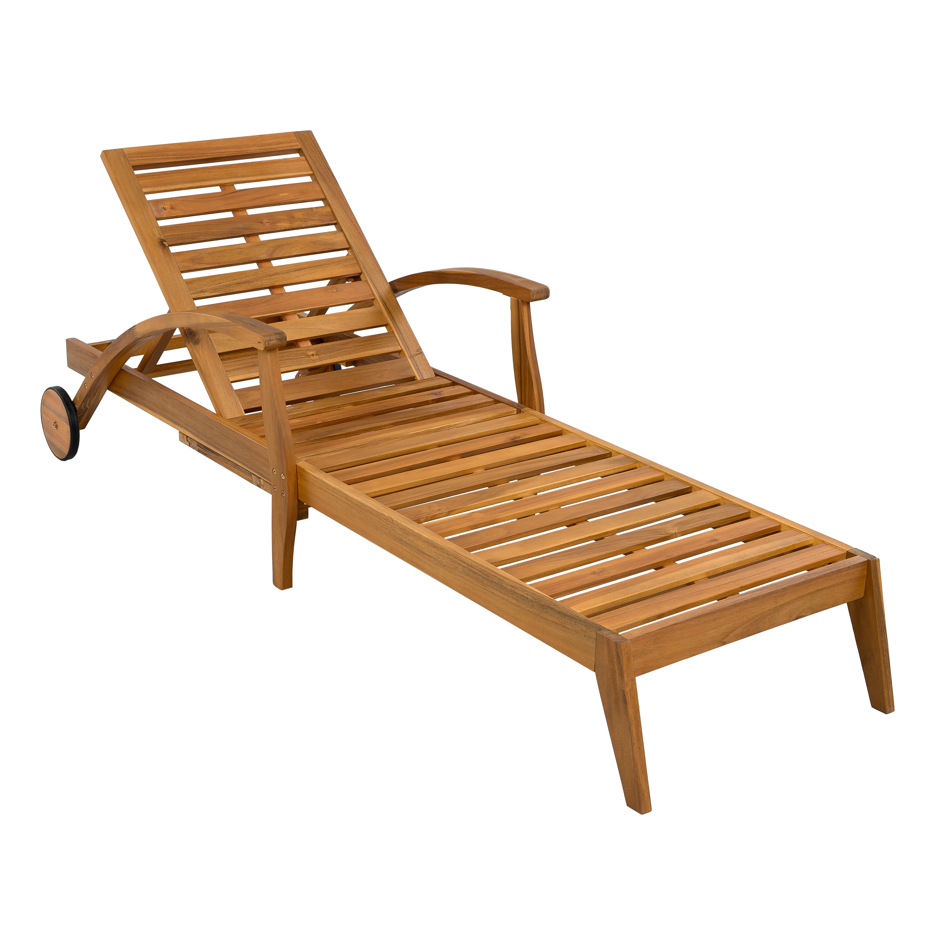 koorbiir f2 Foldable Table ¨C No Installation Needed, Adjustable Outdoor Acacia Wood Side Table in Teak Finish