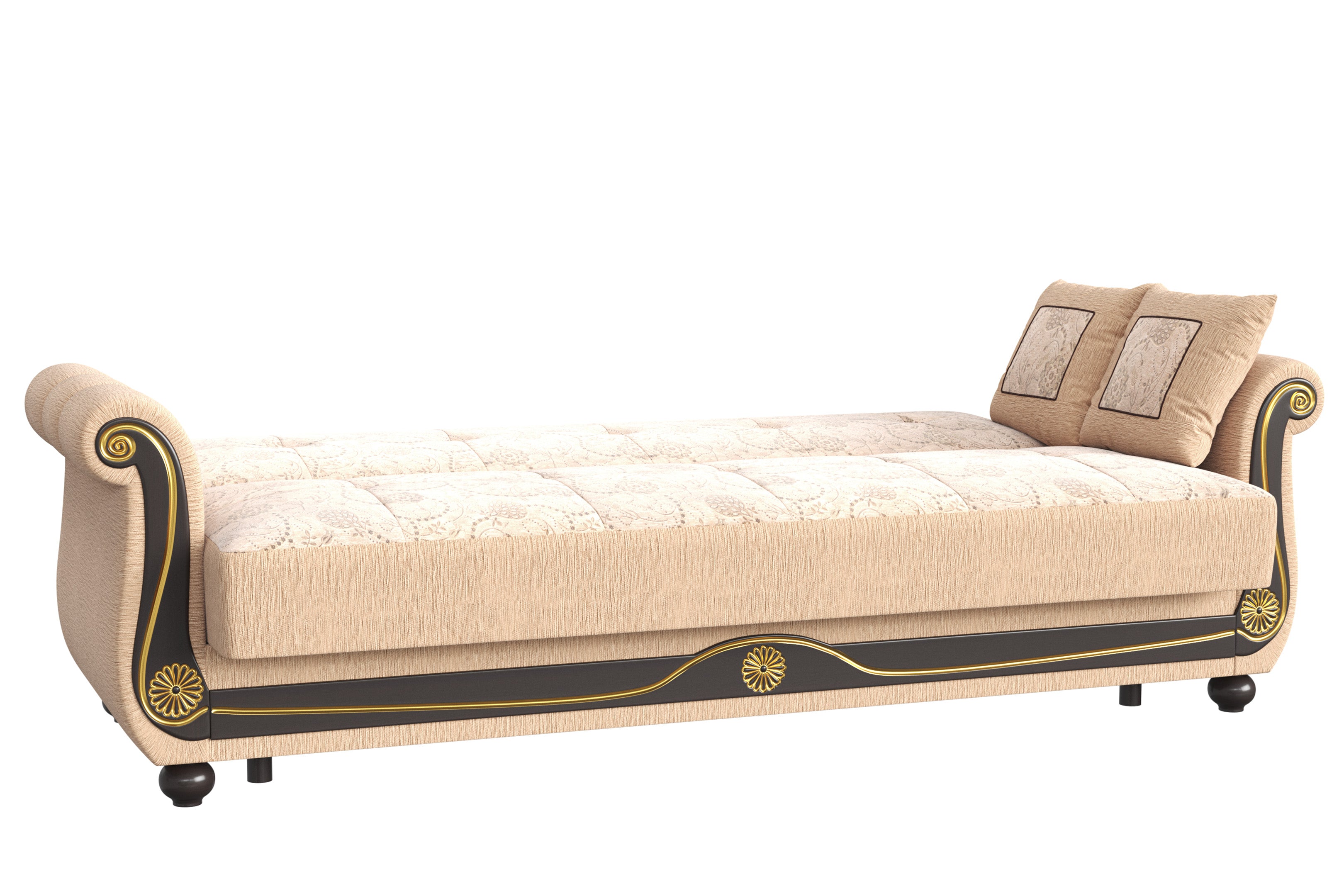 PrimeNest Timberline Collection Convertible Sofabed with Storage, Upholstered Sleeper Sofa Bed Beige ¨C Bedding Collections for Living Room & Small Spaces