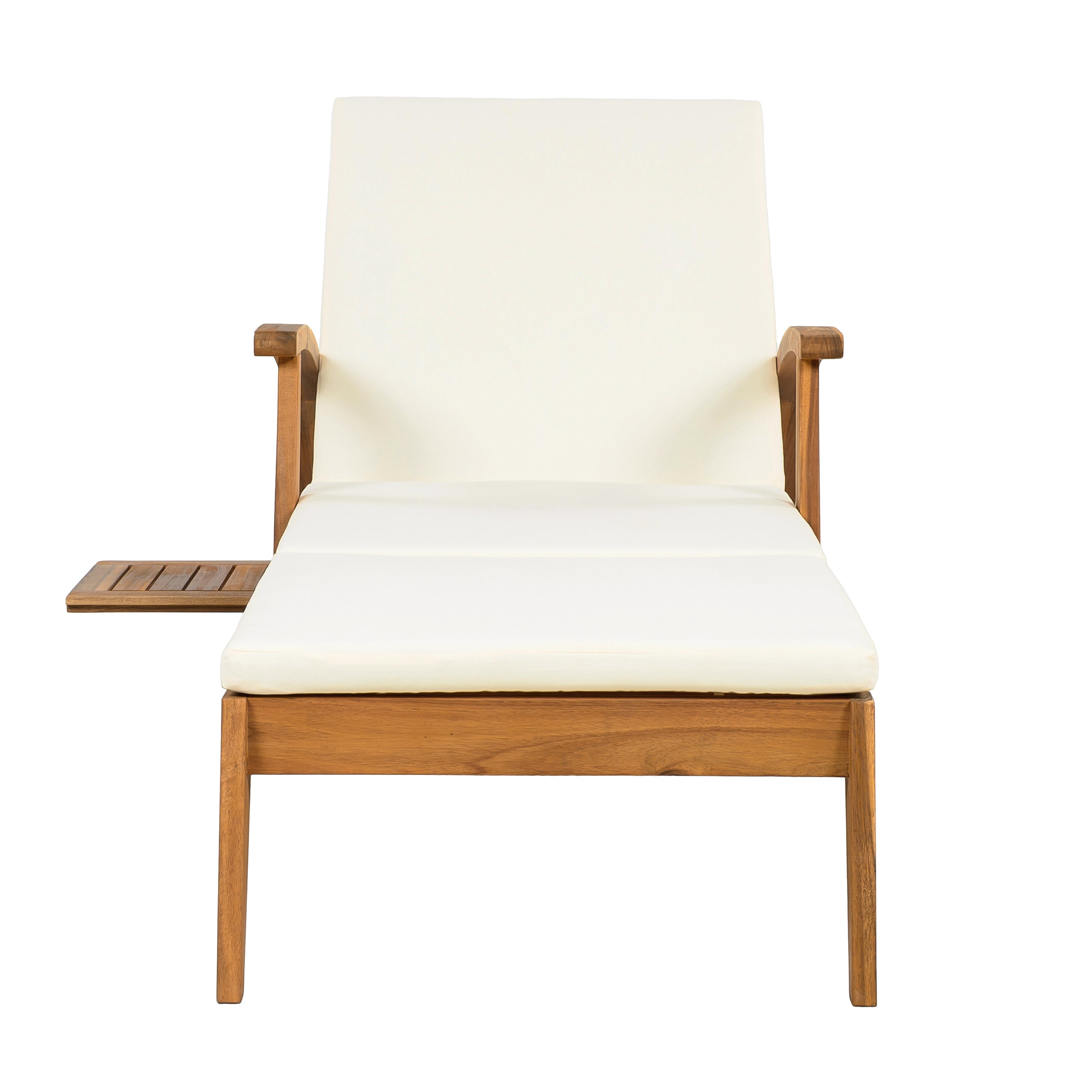 koorbiir f2 Foldable Table ¨C No Installation Needed, Adjustable Outdoor Acacia Wood Side Table in Teak Finish