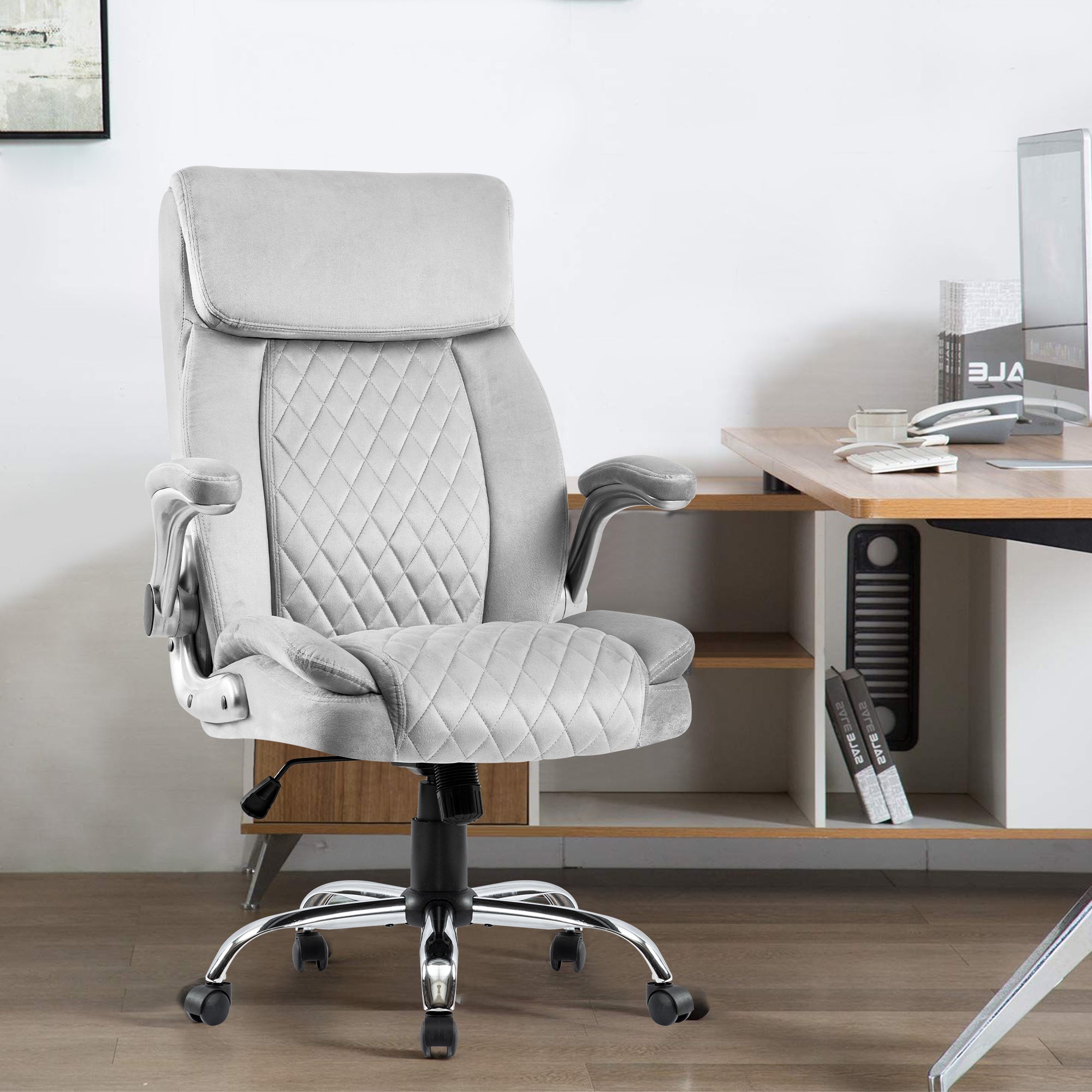 koorbiir o3 Velvet Swivel Executive Office Chair ¨C Comfortable Desk Chair for Office Room