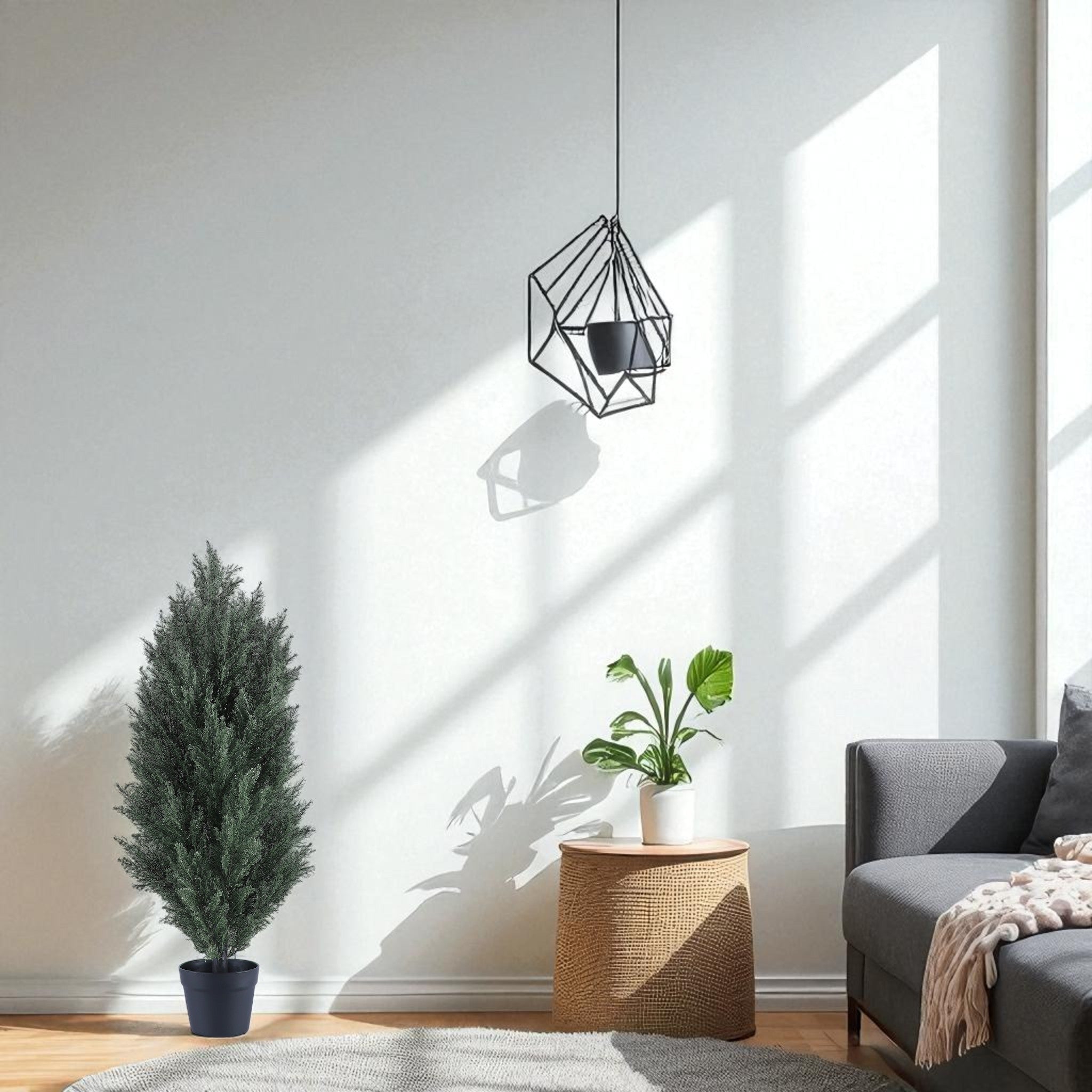 koorbiir ar2 120cm Artificial Green Pine Cypress Tree, Realistic Faux Plant for Indoor & Outdoor Decoration, 2pcs/set, Durable Plastic for Long - Term Use - Koorbiir