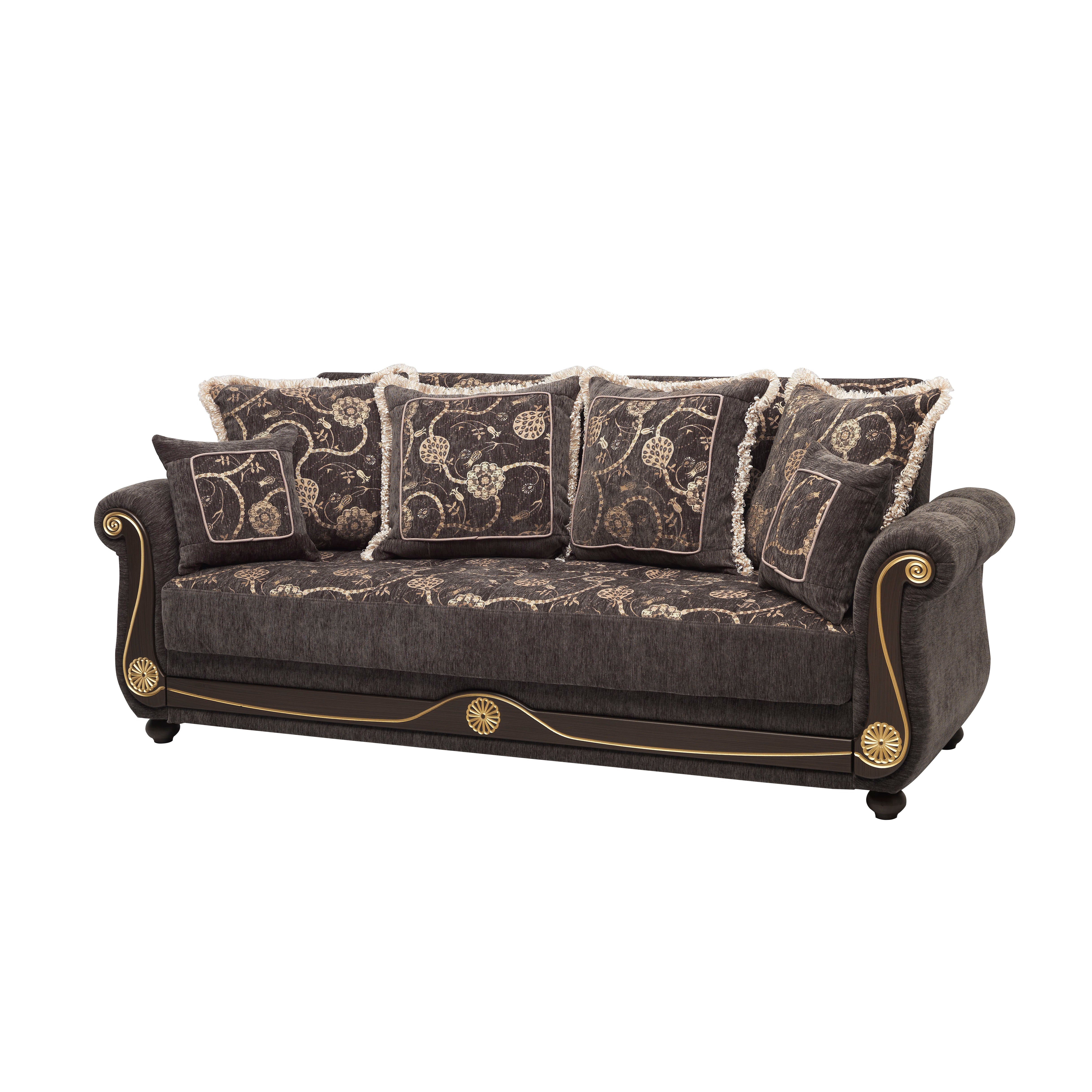 PrimeNest Timberline Collection Grey Upholstered Convertible Sofabed with Storage ¨C Bedding Collections for Living Room & Small Spaces