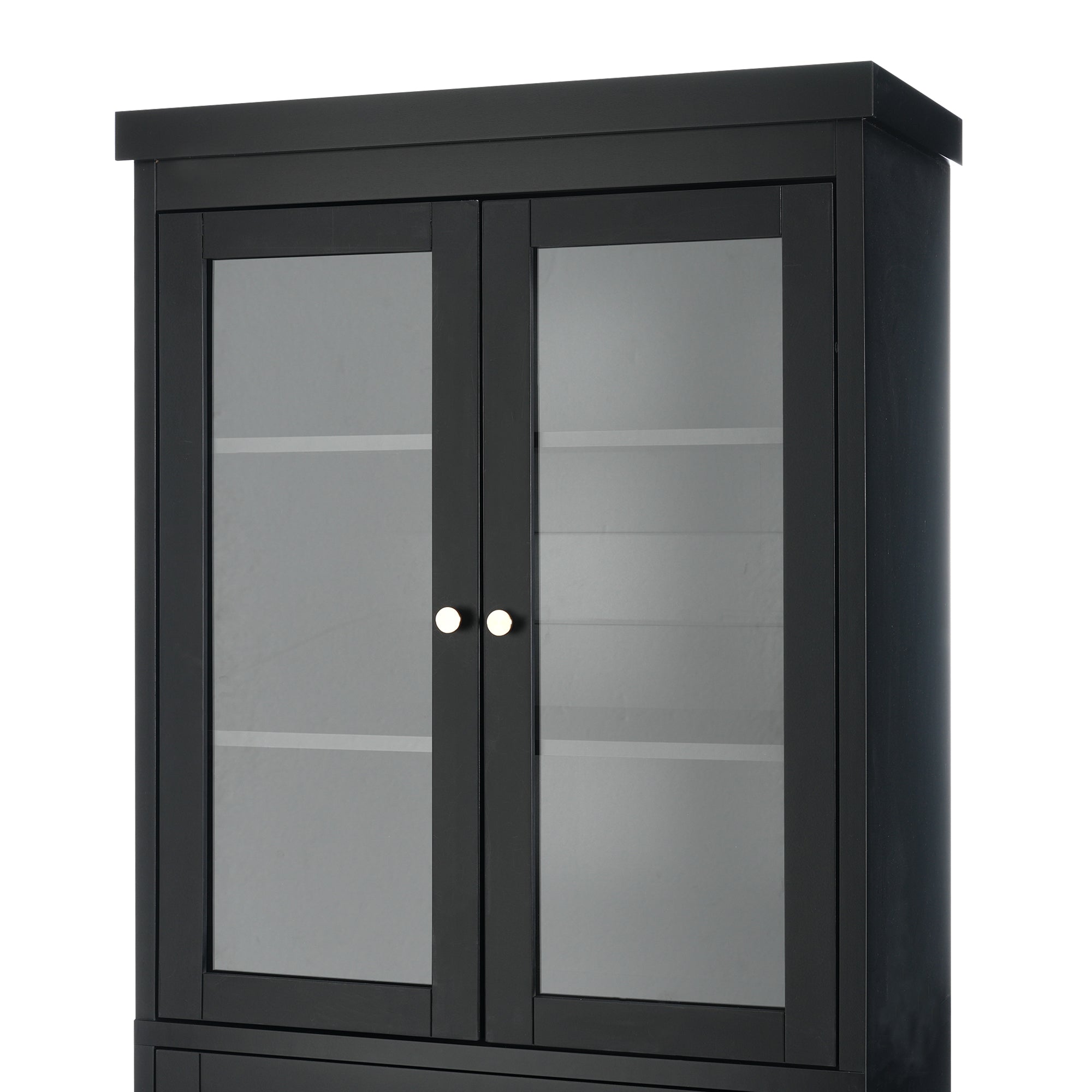 koorbiir k9 70.1" Modern High Freestanding Tall Bathroom Cabinet with 2 Adjustable Shelves & 3 Drawers ¨C Soft-Close Glass Doors, Luxury Metal Handles, Versatile Bathroom, Kitchen, and Living Room Storage