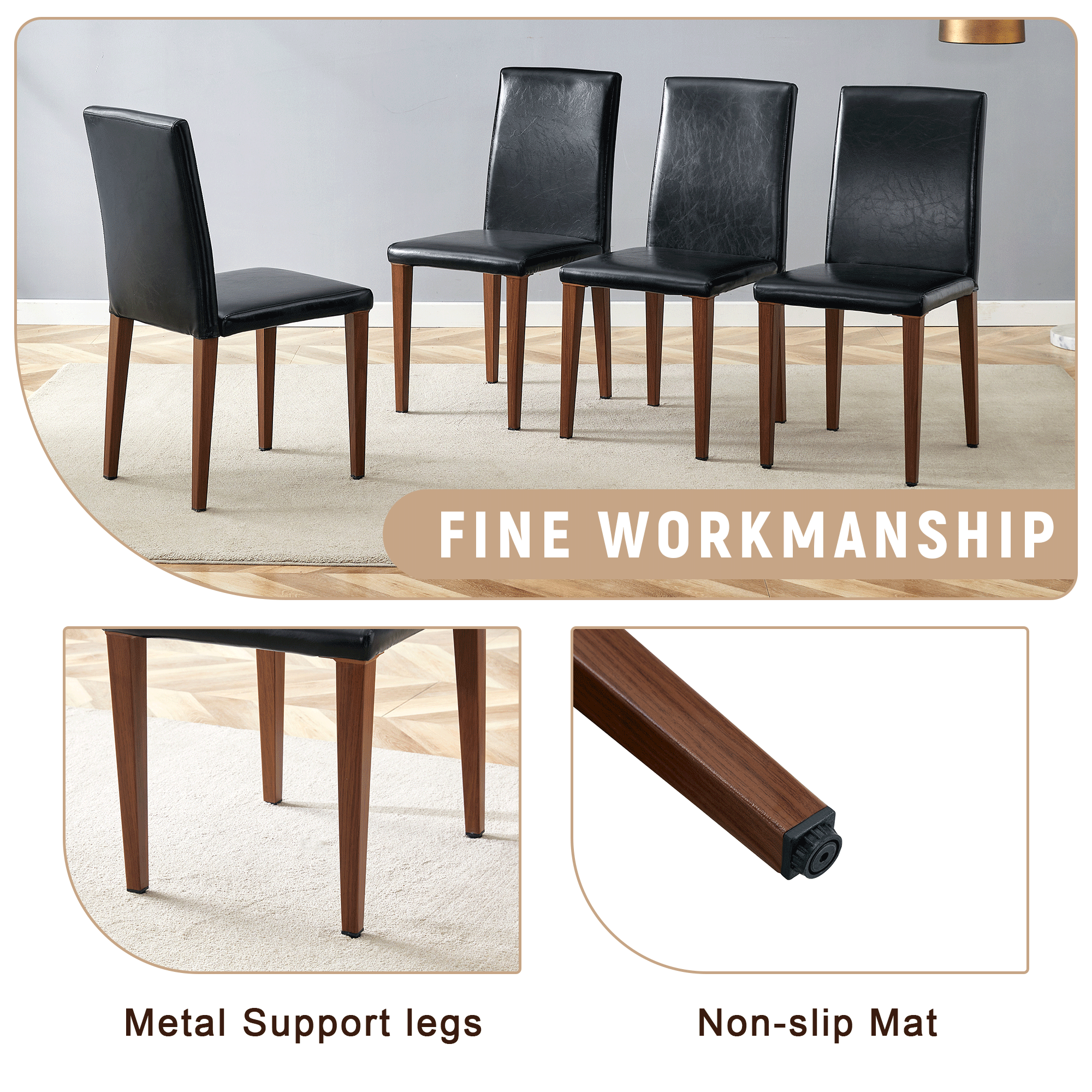 koorbiir ta5 71" x 35.4" Wooden & Black Spliced Dining Table with Middle Storage ¨C 8 Light Gray Linen-Cotton Chairs, Simple and Versatile Table Linens Set