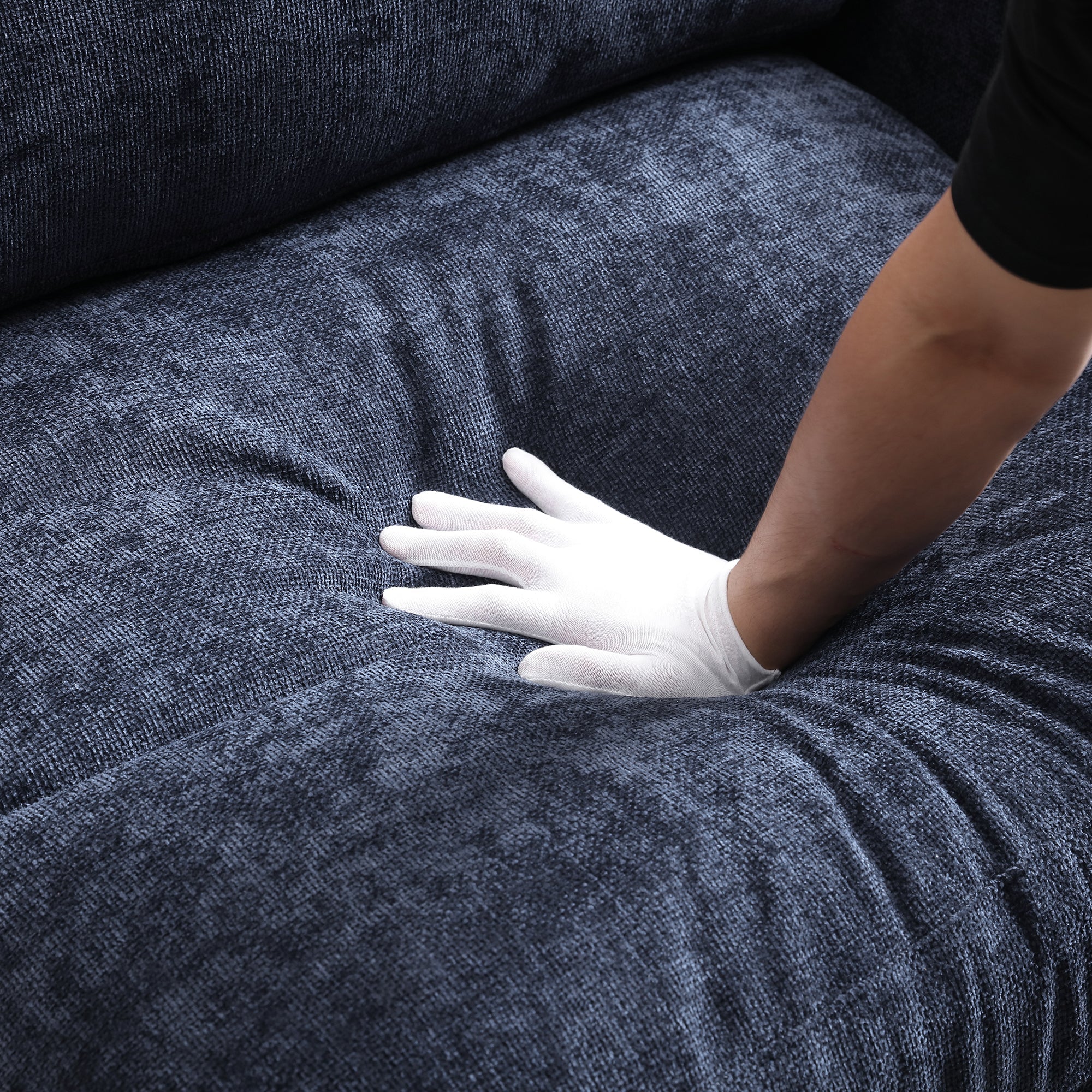 koorbiir ta7 120.3" L - Shaped Sectional Sofa with Storage Ottoman ¨C Oversized Cloud Couch with Drop - Down Table, 360¡ã Swivel Tray, Cup Holders, USB Ports & Wide Linen Seats for Living Room - Koorbiir