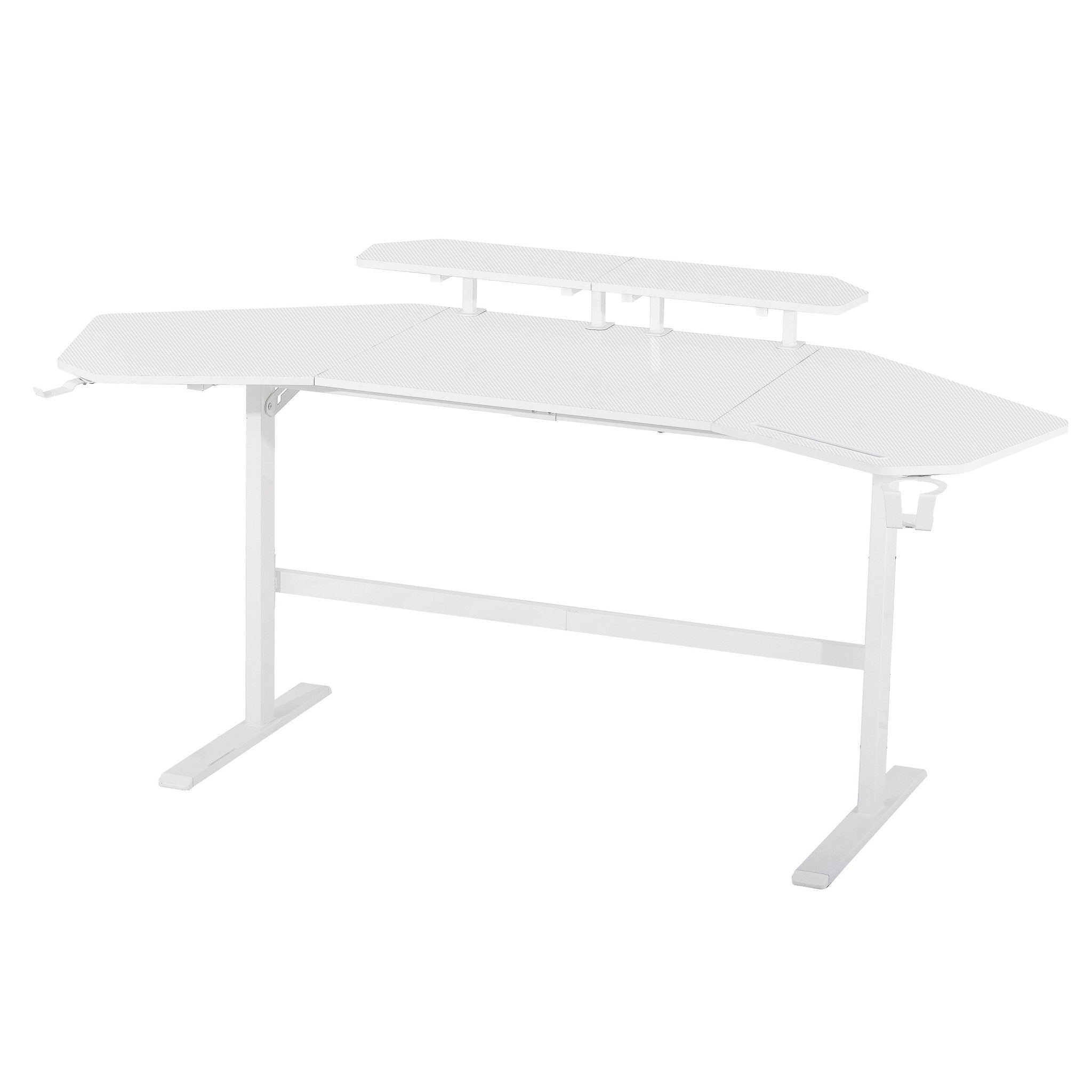 koorbiir G2 Sport TS911D White Gaming Desk with Shelves & Accessory Holder ¨C Ergonomic Gaming Desk - Koorbiir