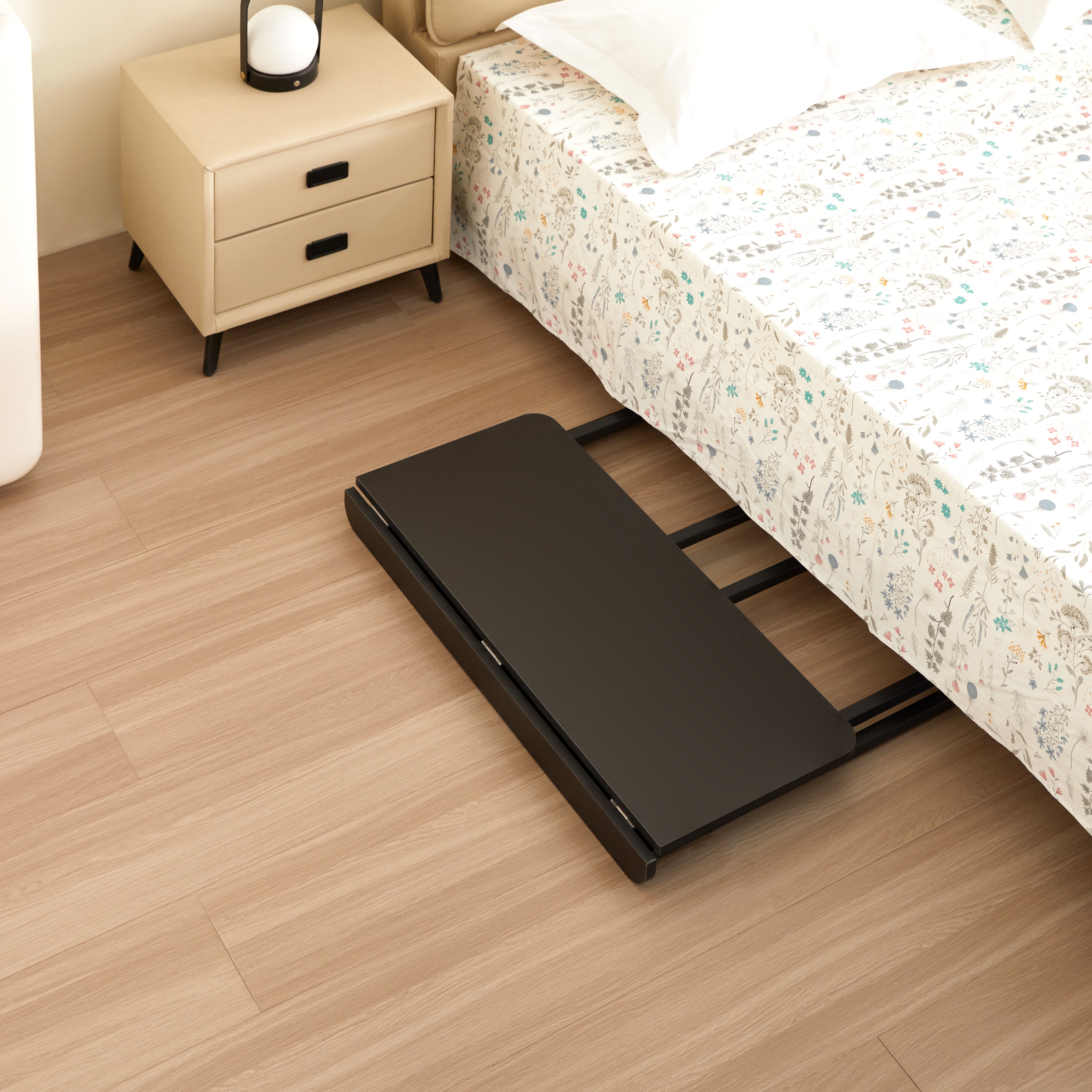 koorbiir f4 Foldable Table ¨C 31.5" White Small Folding Desk for Home Office, Bedroom, or Study (80¡Á58cm)