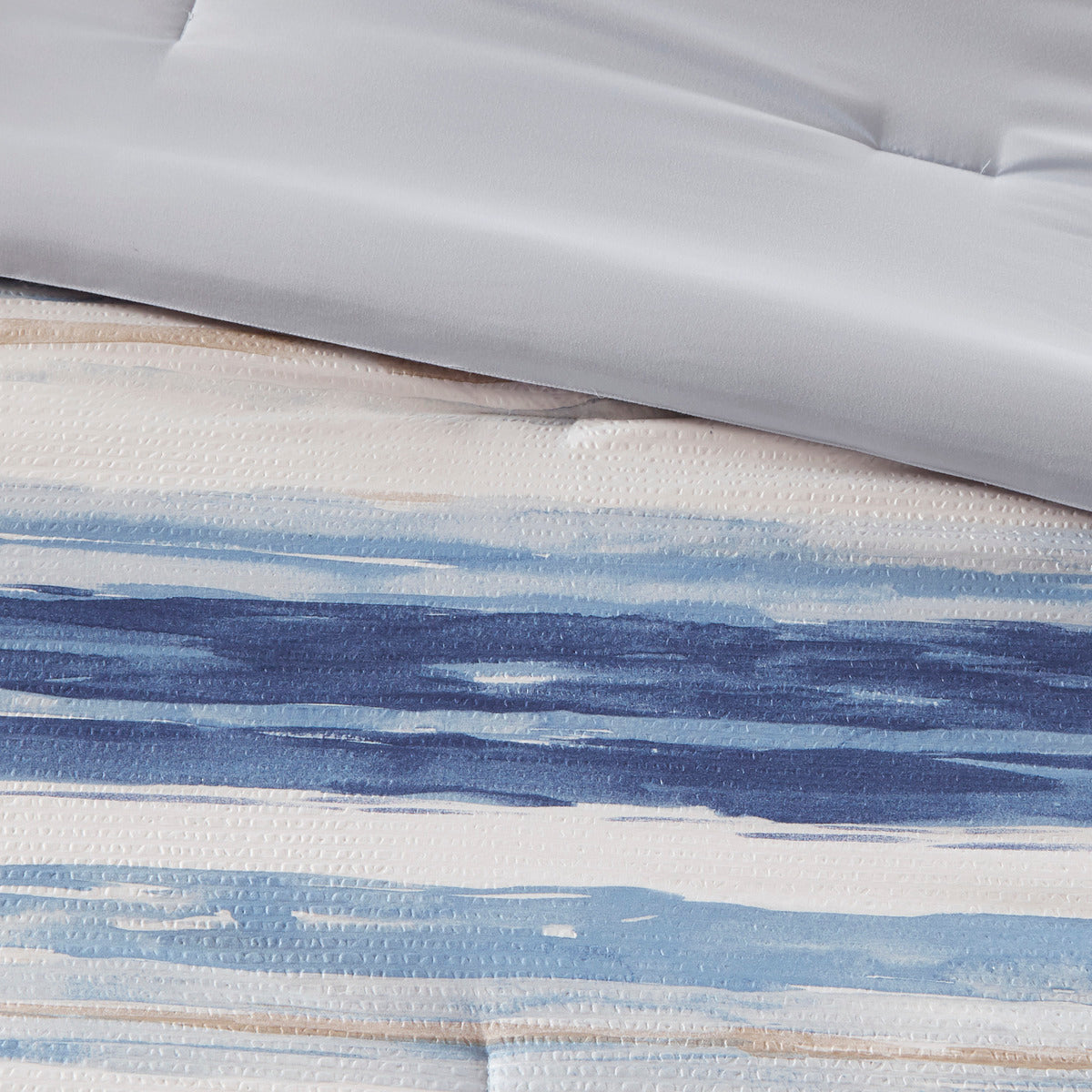 8-Piece Blue Seersucker Comforter & Quilt Set ¨C King/Cal King Bedding Collections with Decorative Pillows & Shams