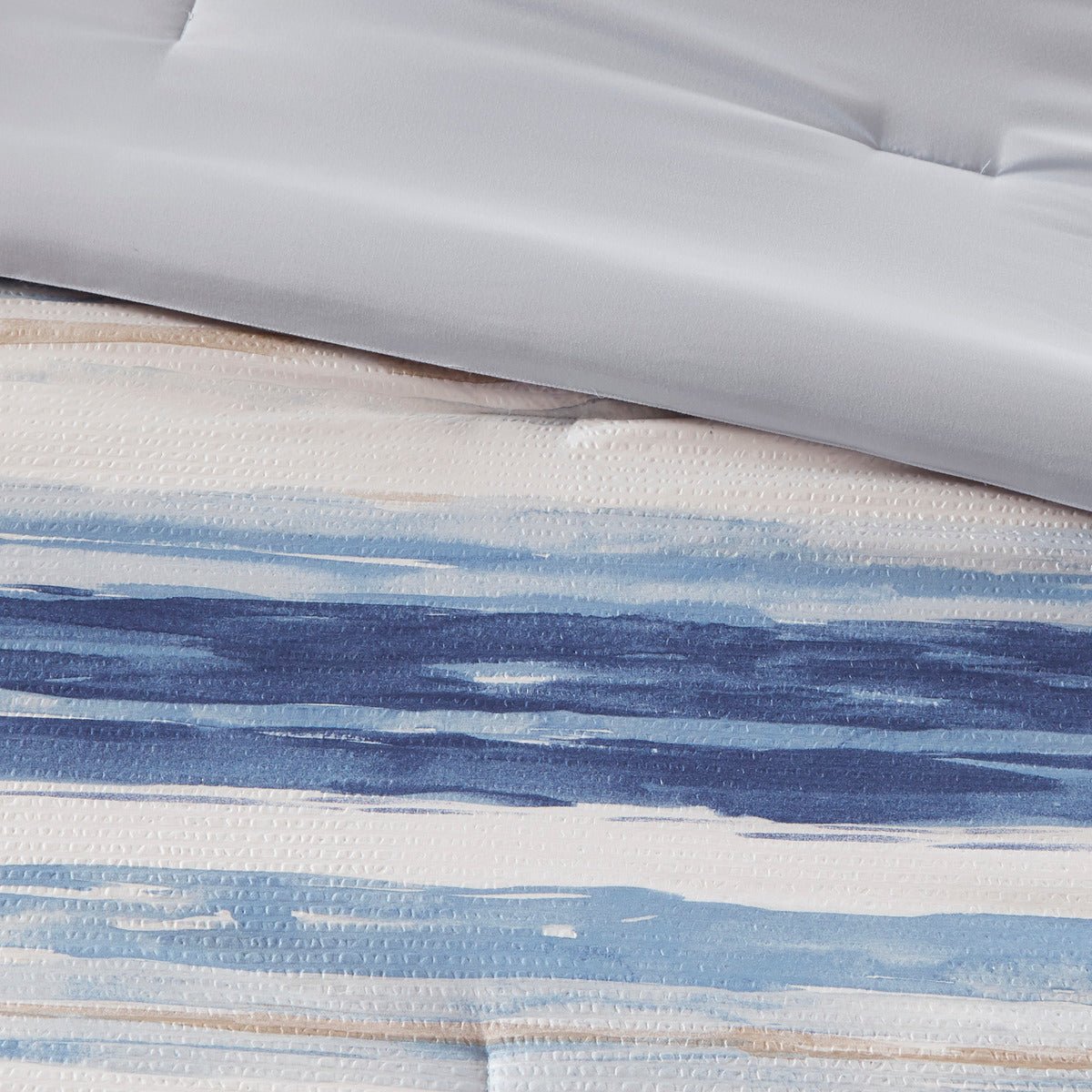 koorbiir be1 8 - Piece Blue Seersucker Comforter & Quilt Set ¨C King/Cal King Bedding Collections with Decorative Pillows & Shams - Koorbiir