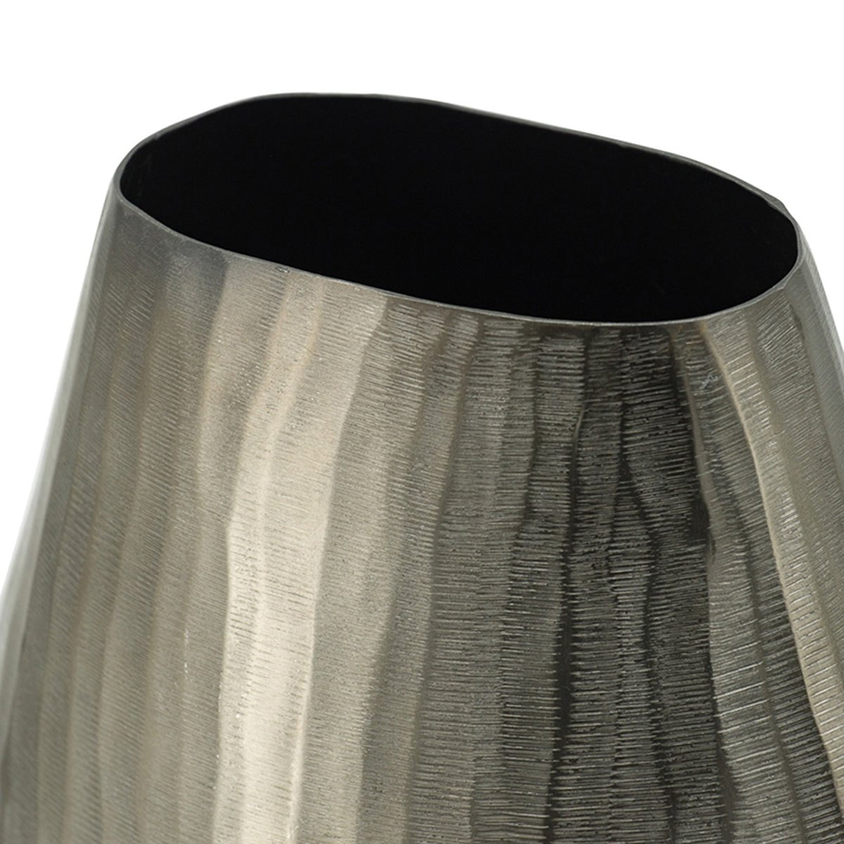 koorbiir va6 11x11x9" Gold Aluminum Chisel Flower Vase ¨C Modern Round Decorative Accent for Tabletop, Living Room, or Dining Room - Koorbiir