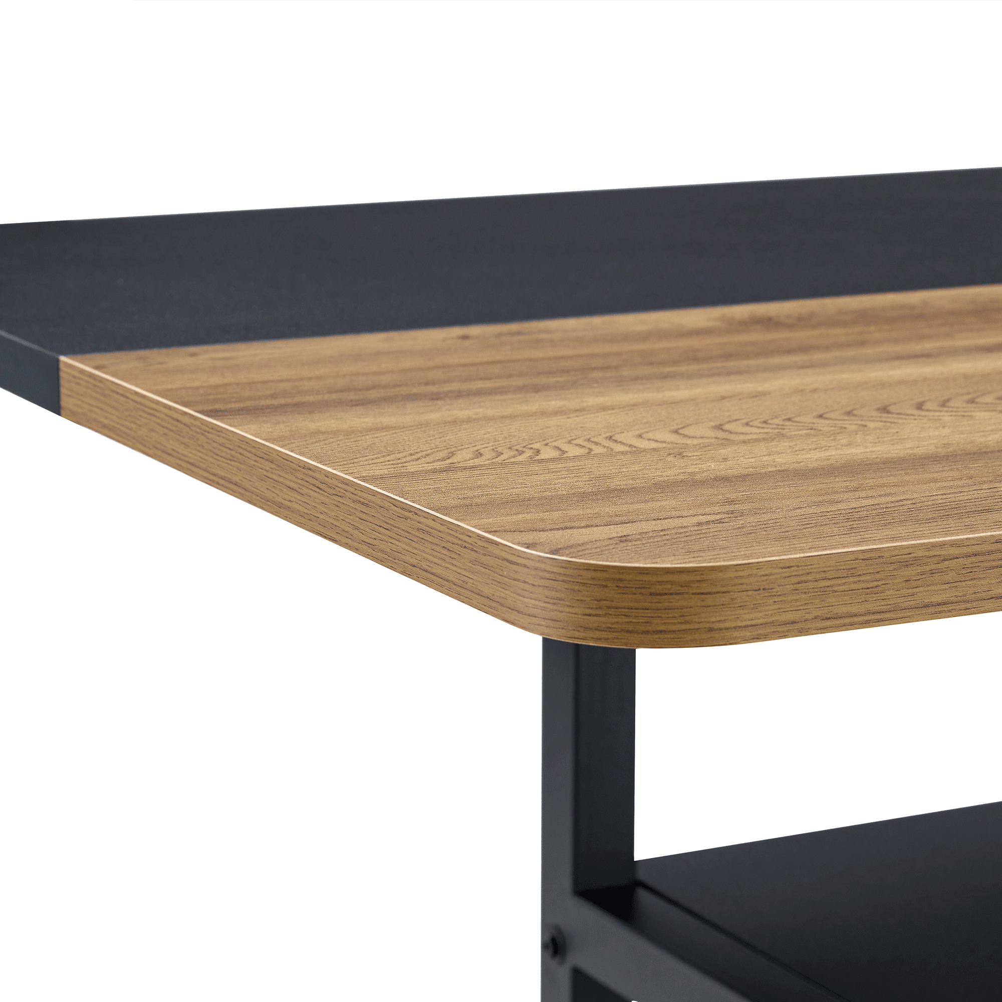 koorbiir ta3 71" x 35.4" Wooden & Black Spliced Dining Table with Middle Storage ¨C 6 Light Gray Linen Fabric Chairs, Sturdy Metal Frame, Table Linens Included - Koorbiir