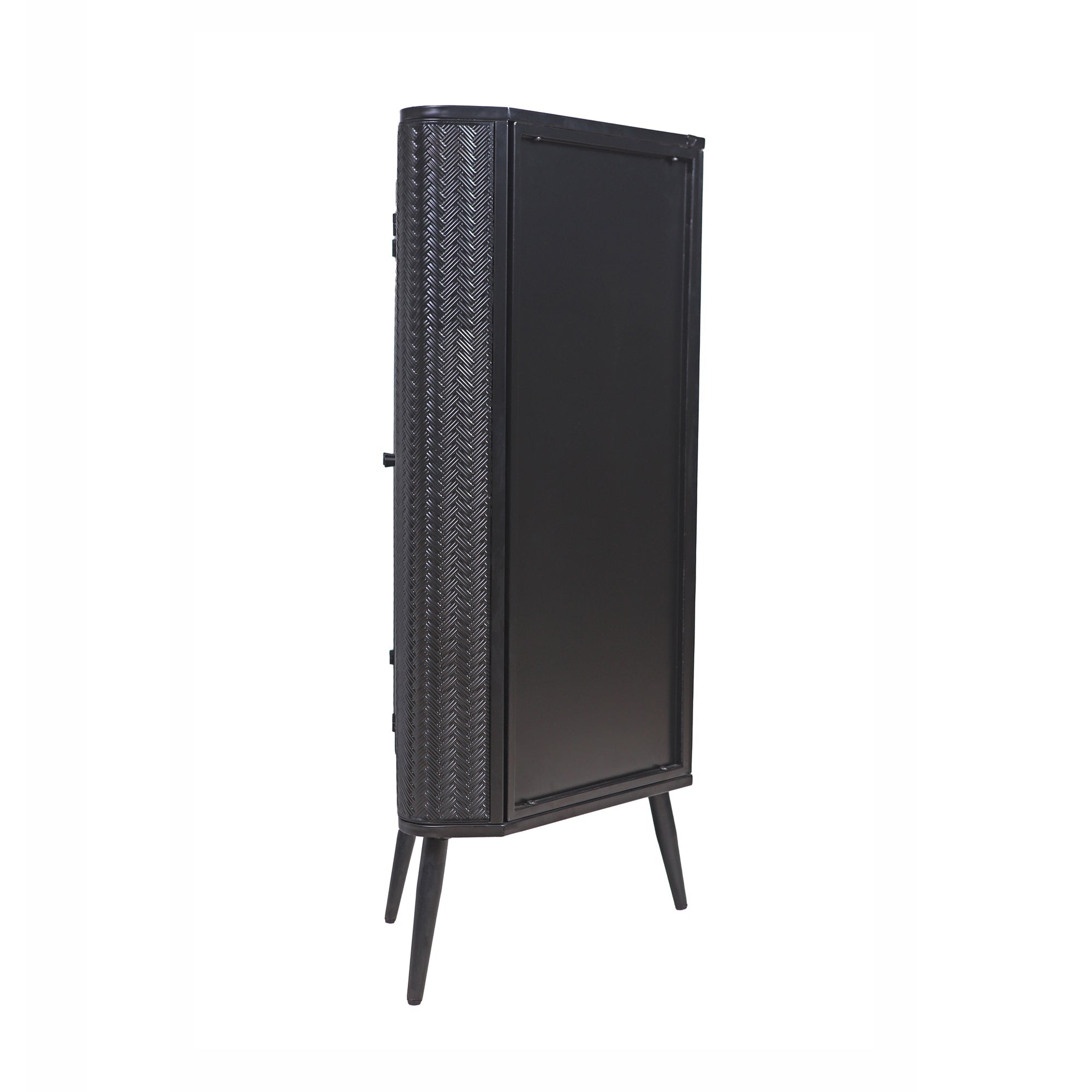 koorbiir ba7 Modern 3 - Tier Corner Storage Cabinet with Tempered Glass Doors ¨C Freestanding Metal Frame Organizer for Bathroom Organization, Kitchen, Bedroom, and Small Spaces - Koorbiir