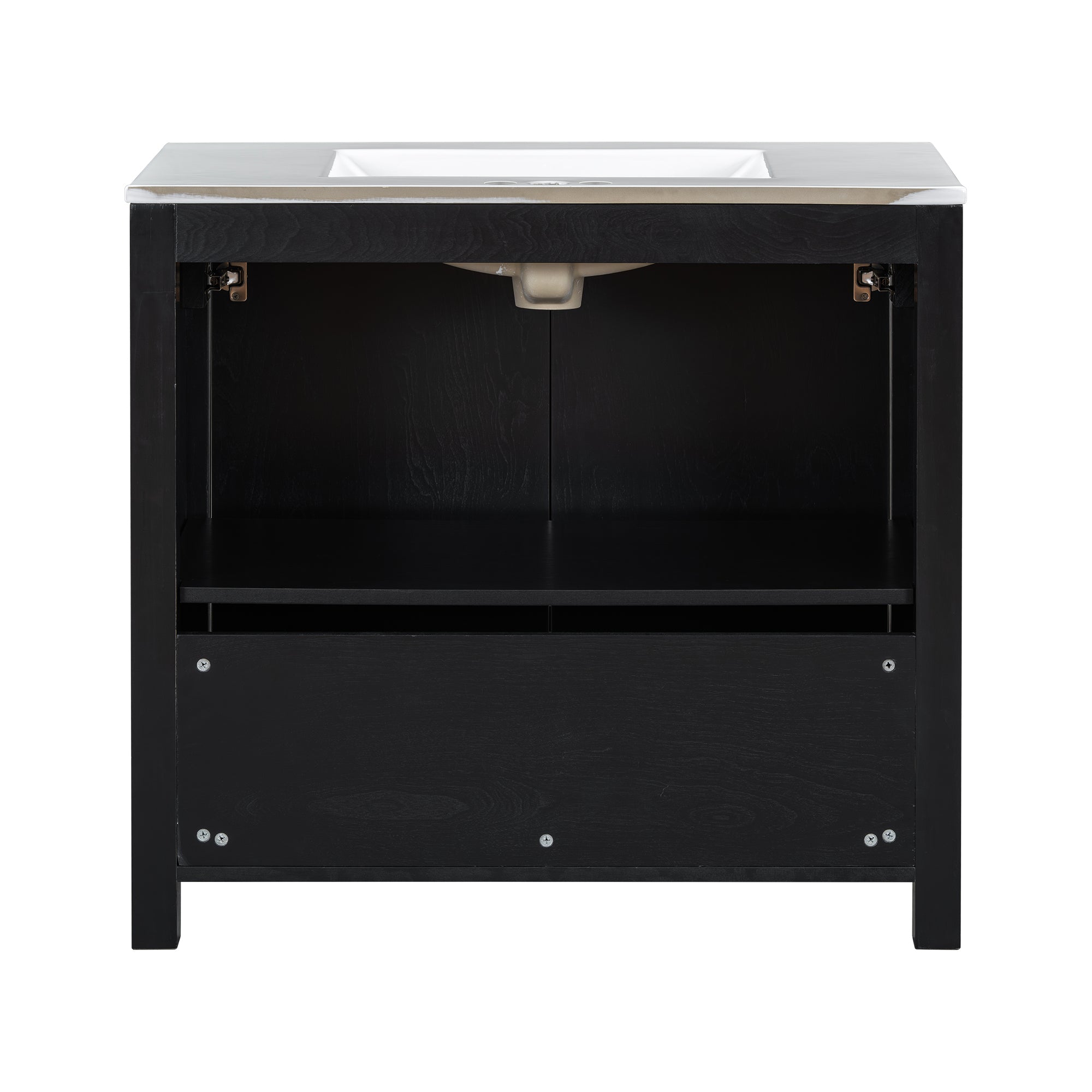 72 Double Vanity Bathroom Storage Cabinet with Ceramic Sinks ¨C Soft-Close Doors & Adjustable Shelves for Stylish Bathroom Organization