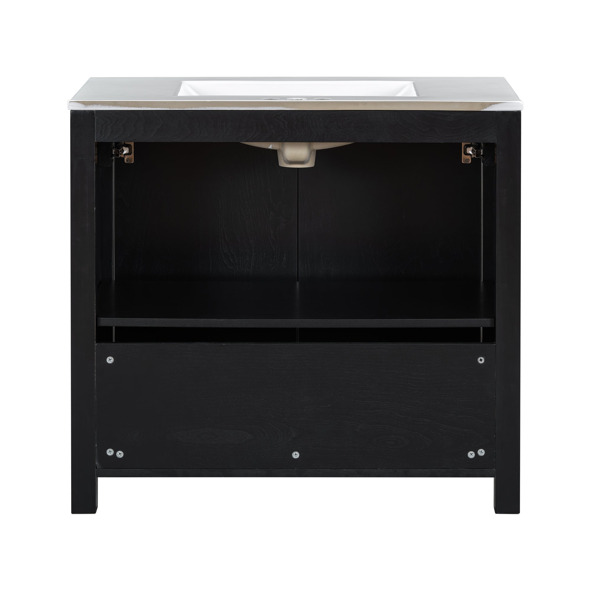 koorbiir ba3 72 Double Vanity Bathroom Storage Cabinet with Ceramic Sinks ¨C Soft - Close Doors & Adjustable Shelves for Stylish Bathroom Organization - Koorbiir