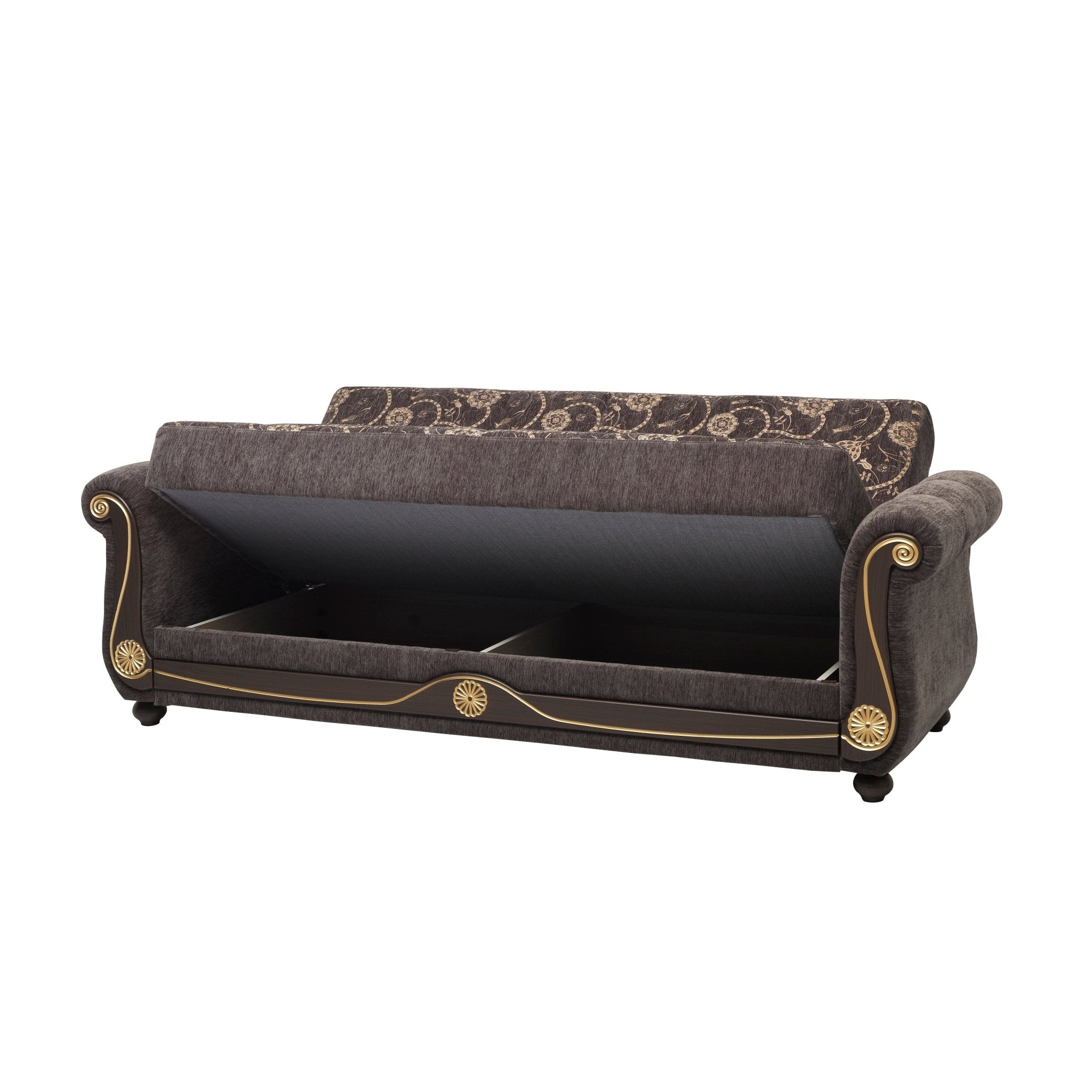 koorbiir be5 PrimeNest Timberline Collection Grey Upholstered Convertible Sofabed with Storage ¨C Bedding Collections for Living Room & Small Spaces - Koorbiir