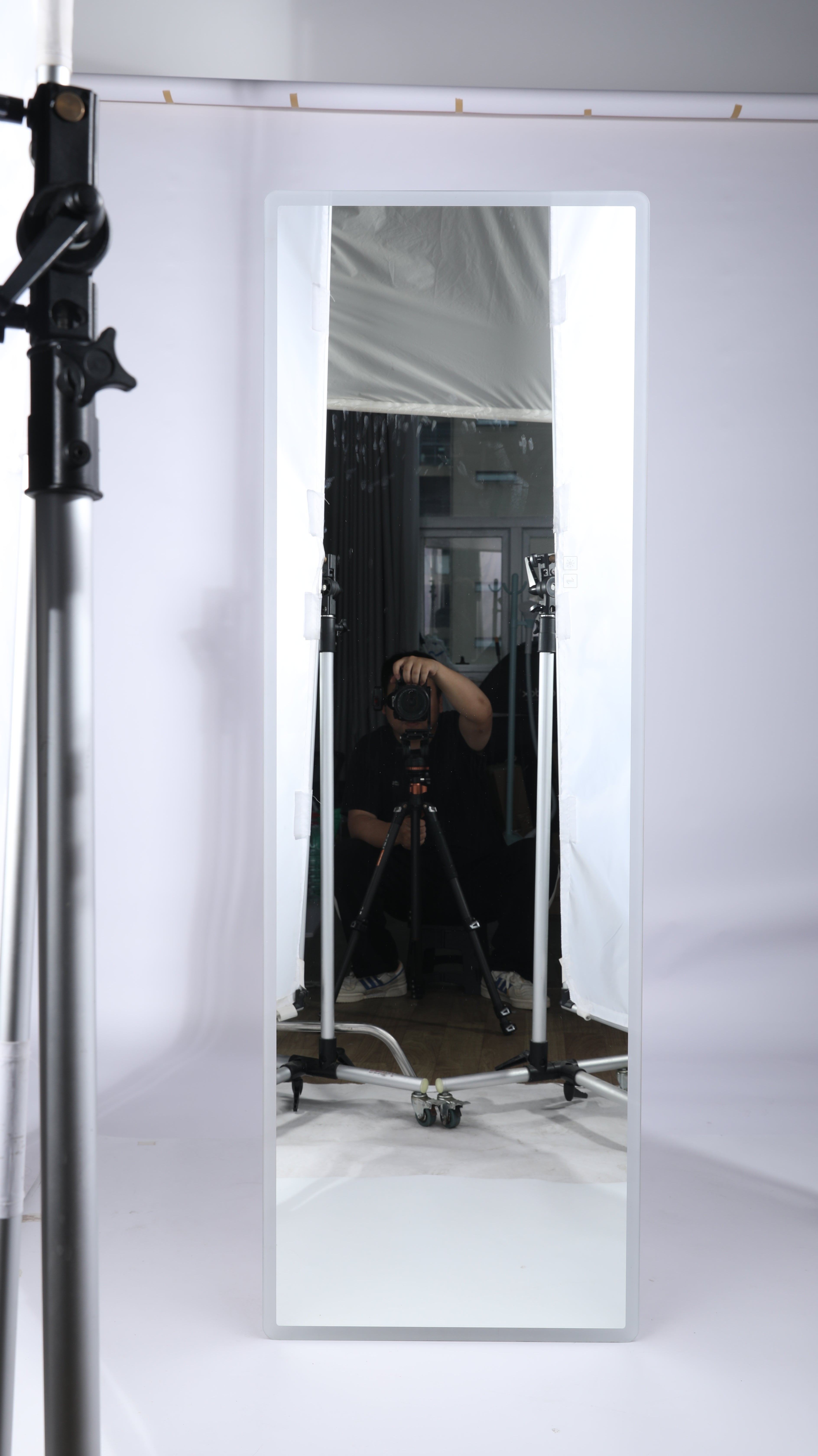 koorbiir mi6 65x24 Full Length LED Floor Mirror, Wall-Mounted Body Mirror with Dimming & 3 Color Modes for Bedroom, Full-Size Mirror with Integrated Lights