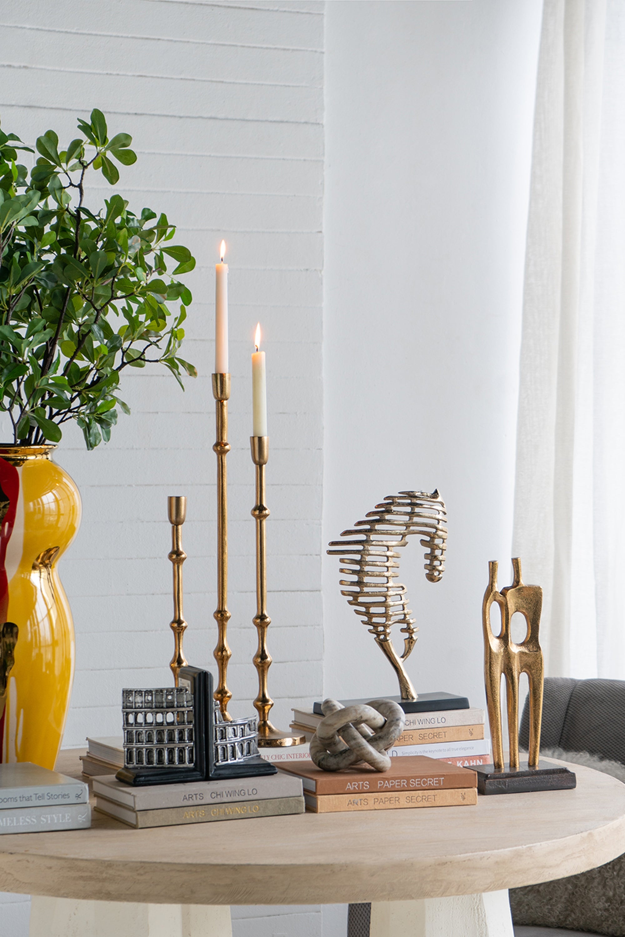 koorbiir ca2 4.5x15.5 Slender Aluminum Taper Candle Holder with Bead Accents ¨C Bronze Decorative Candle Stand for Home D¨¦cor