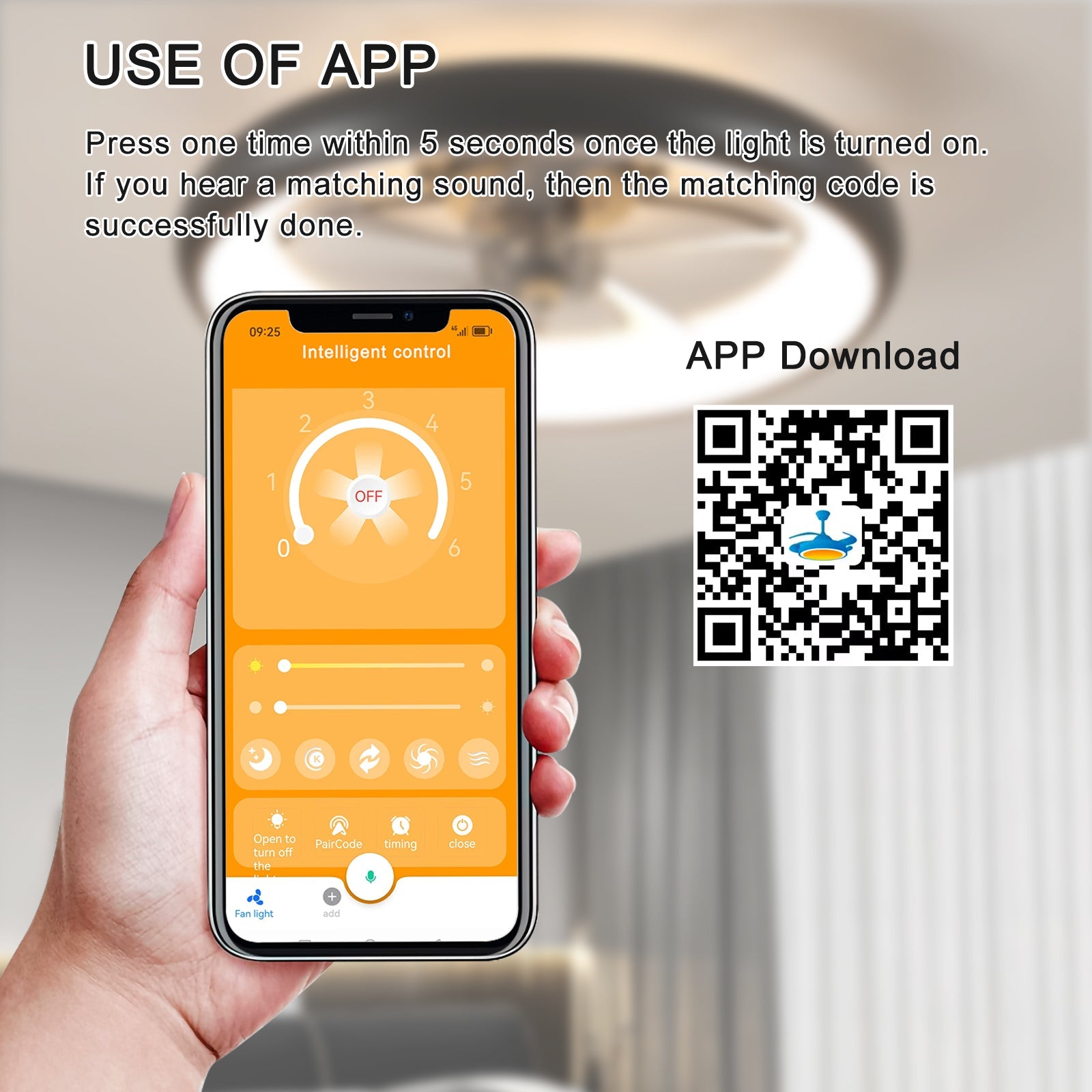koorbiir L2 Dimmable LED Ceiling Fan with Remote Control ¨C Modern Indoor Lighting Fixture for Bedroom & Living Room - Koorbiir