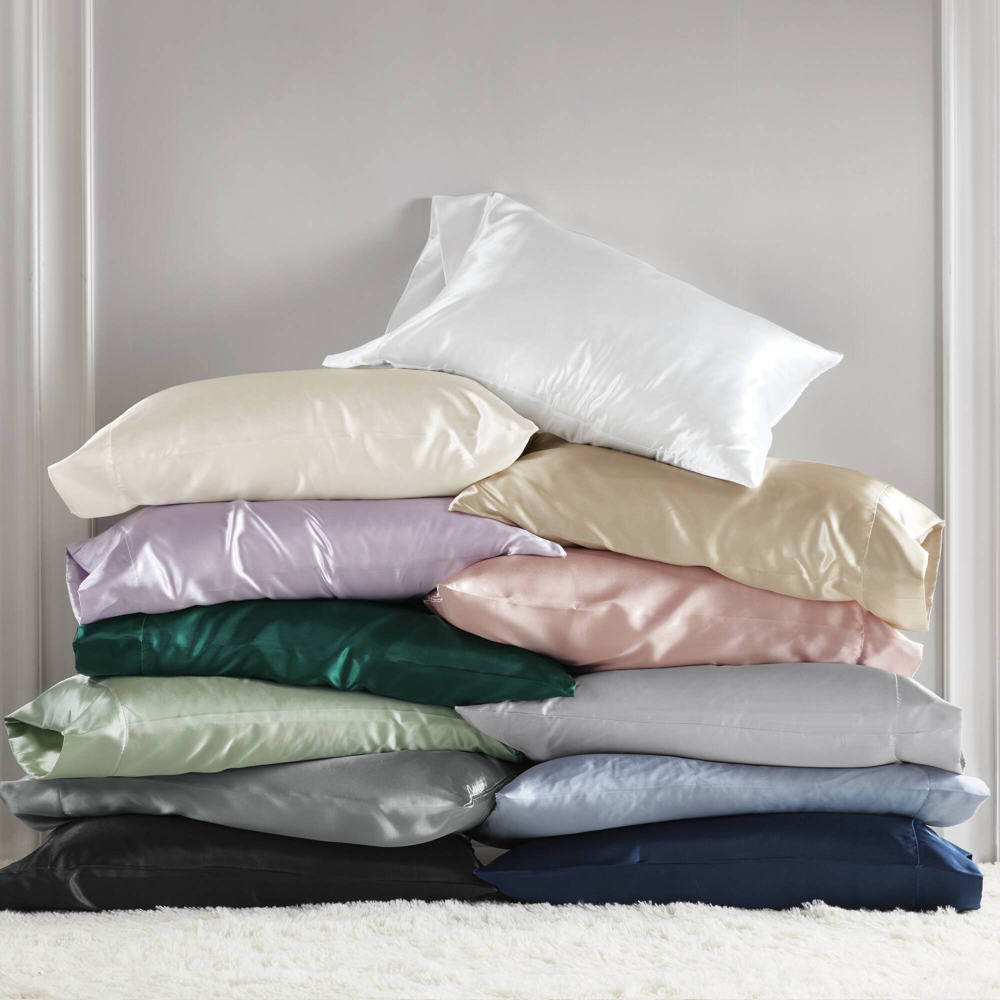 Satin Luxury Split King Sheet Set ¨C Smooth & Silky Bed Sheets & Pillowcases