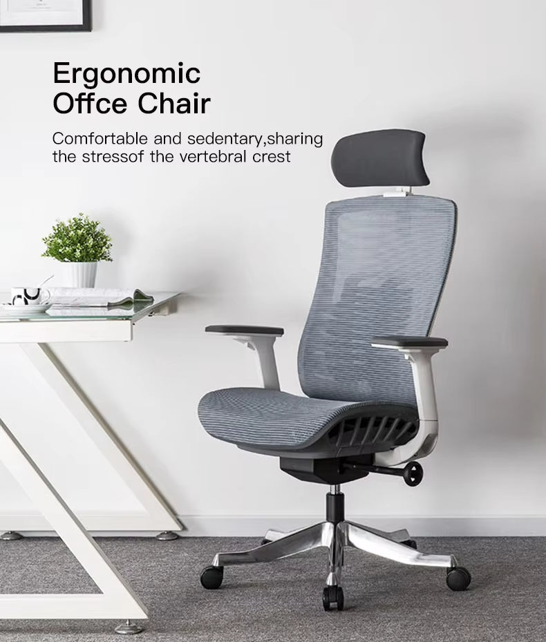 Koorbiir S104 Executive Ergonomic Chair Modern Leather Reception Black Office Metal Massage Boss Office Chair