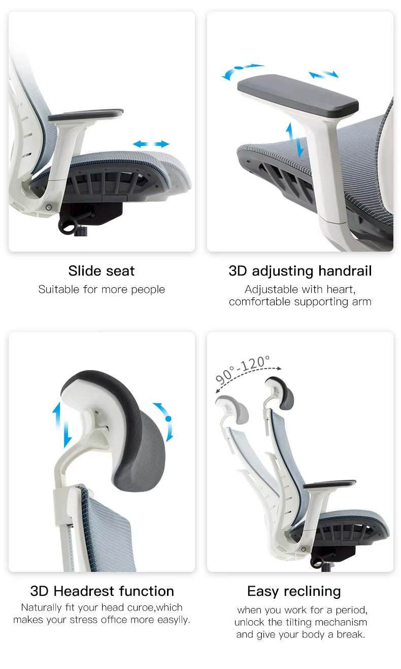 Koorbiir S104 Executive Ergonomic Chair Modern Leather Reception Black Office Metal Massage Boss Office Chair