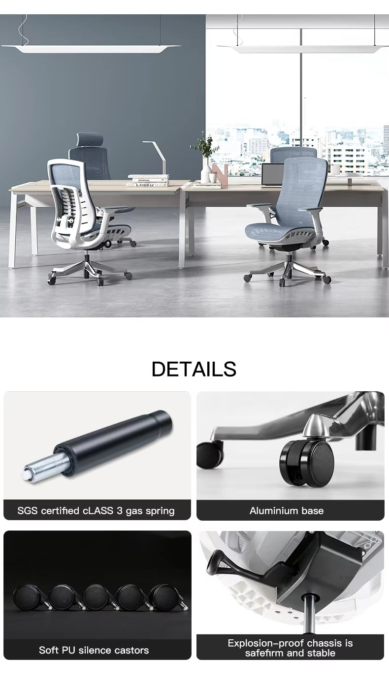 Koorbiir S104 Executive Ergonomic Chair Modern Leather Reception Black Office Metal Massage Boss Office Chair