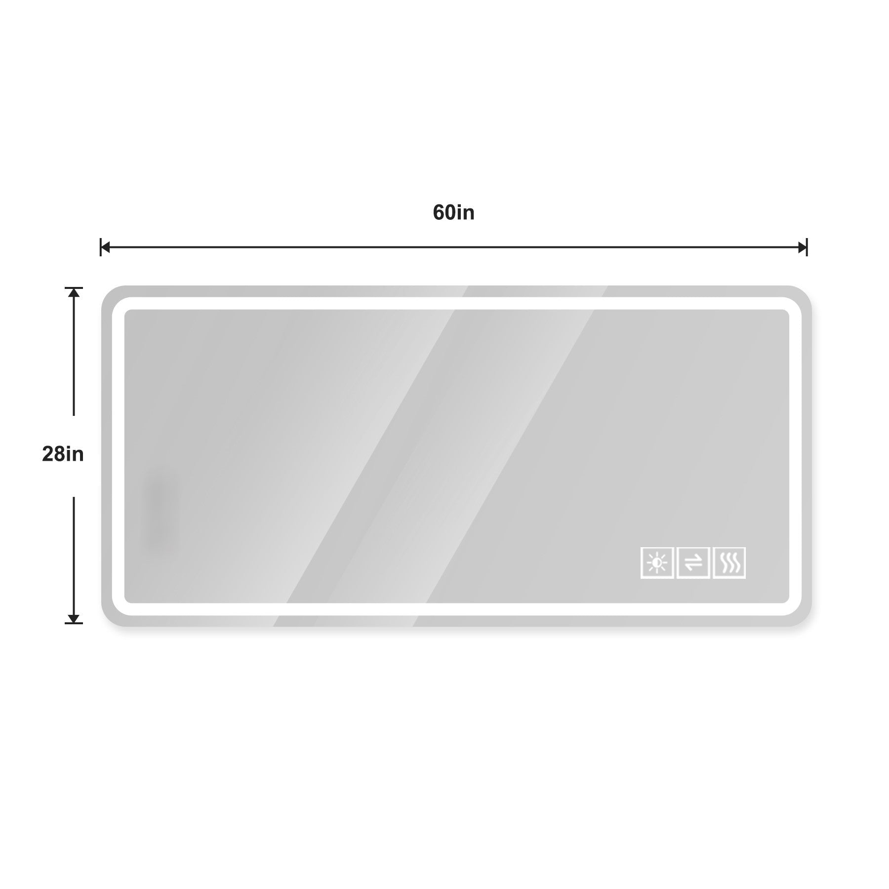 koorbiir mi2 28x60 LED Bathroom Vanity Mirror, Anti - Fog, Dimmable, Shatter - Proof Tempered Glass Wall Mirror for Bathroom Decor, Makeup, and Shaving - Koorbiir