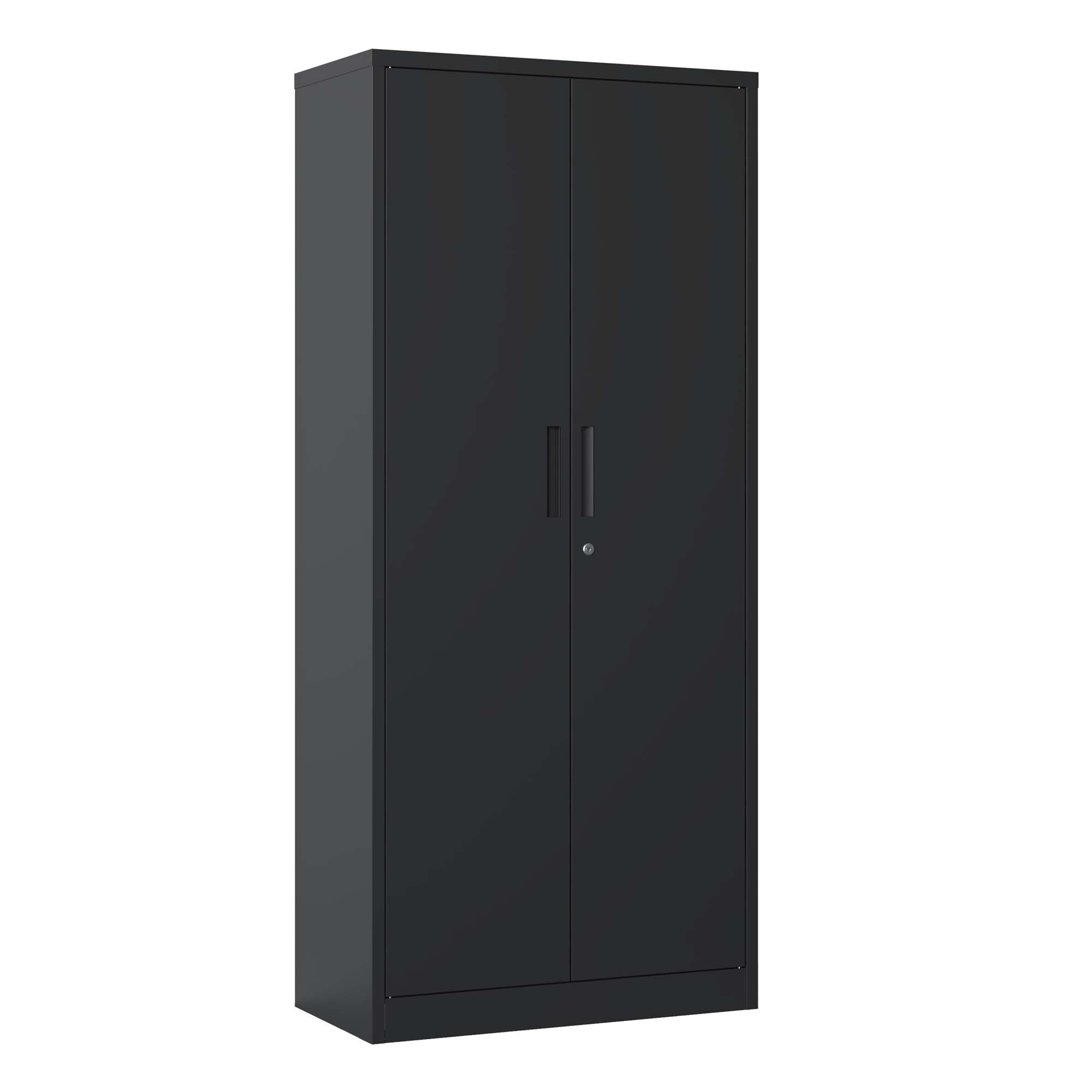 71" Tall Metal Garage Storage Cabinet ¨C Black Locking Tool Steel Cabinet with Doors & 3 Adjustable Shelves, Multipurpose Office Cabinet for Home, Garage, Classroom, Pantry
