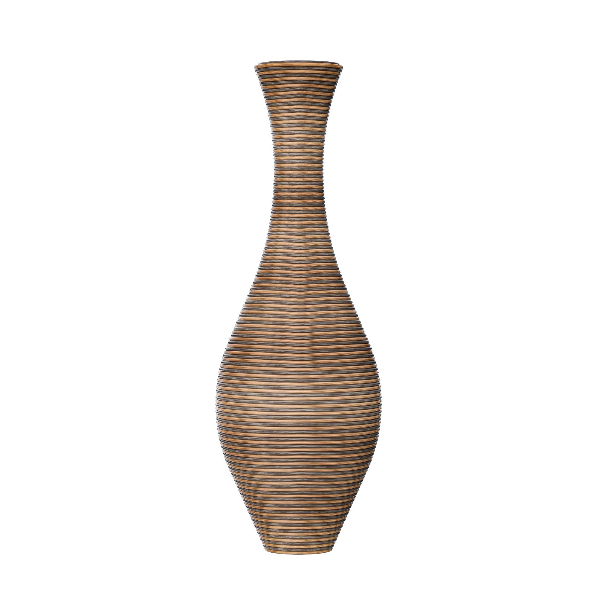 koorbiir va3 39 - Inch Tall Artificial Rattan Floor Vase in Beige ¨C Modern Decorative Vase for Living Room, Entryway, or Hallway ¨C Large Accent Vase for Dried or Silk Flowers - Koorbiir