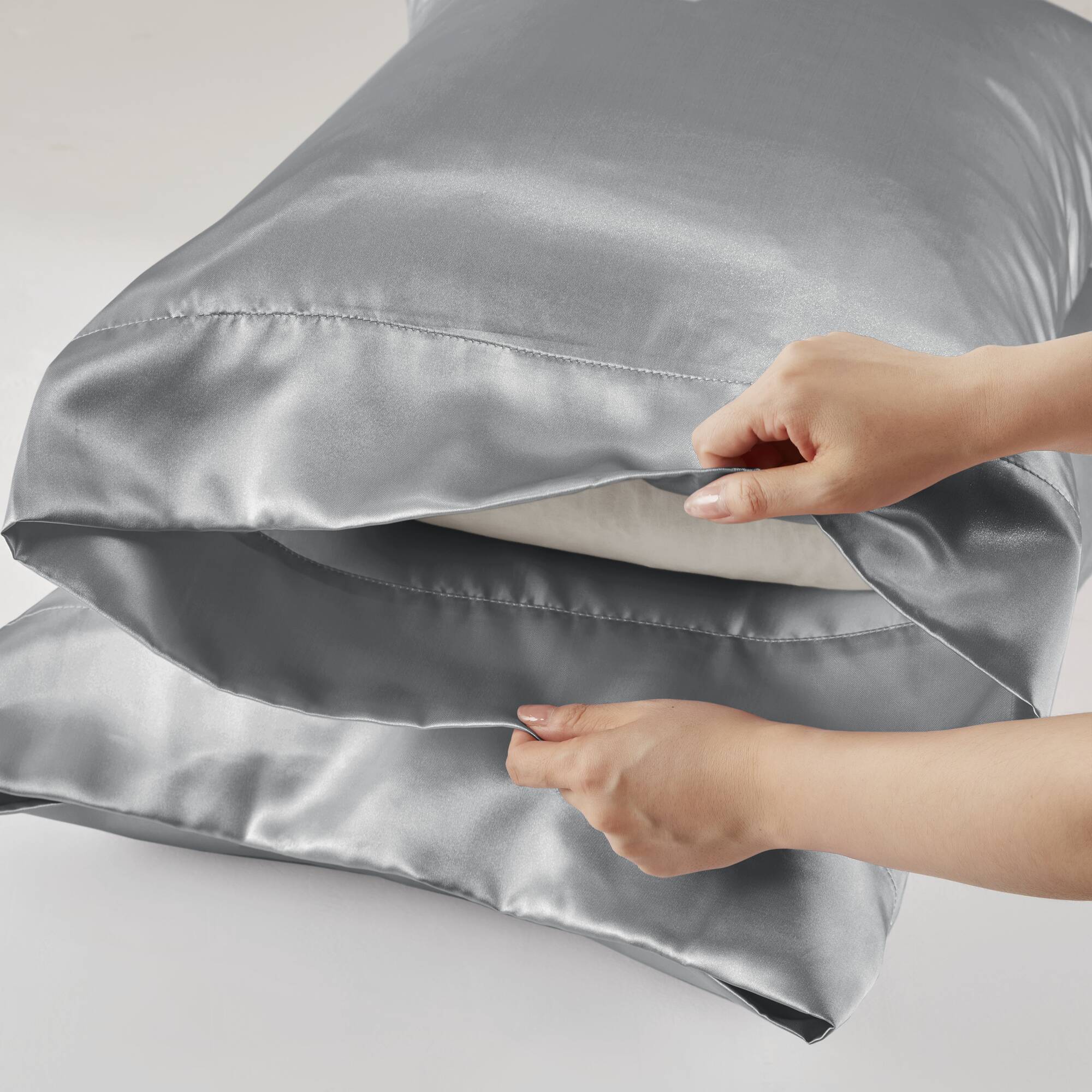 Satin Luxury Split King Sheet Set ¨C Smooth & Silky Bed Sheets & Pillowcases