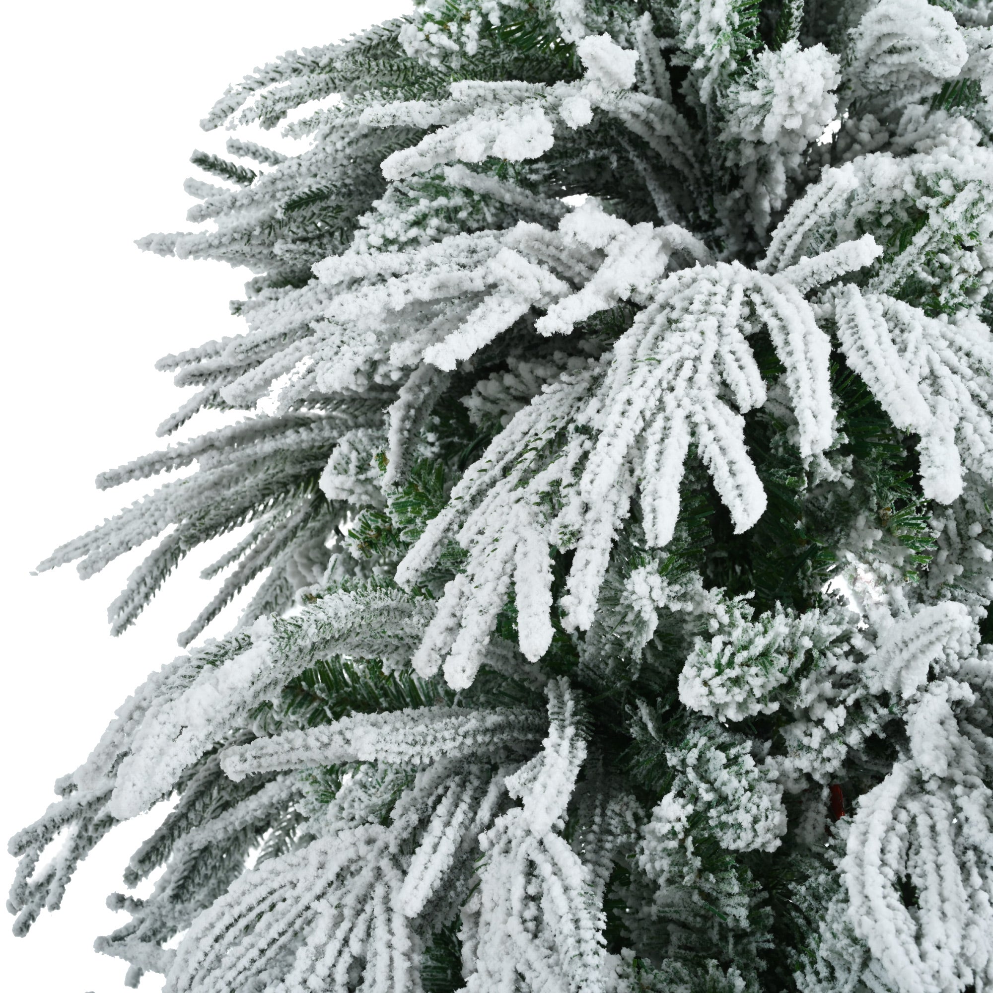 koorbiir ar1 6FT Pre-Lit Artificial Snow Flocked Christmas Tree, Hinged Xmas Tree with 300 Multi-Color LED Lights, 8 Flashing Modes & 790 Snow Branch Tips for Holiday Home & Office D¨¦cor