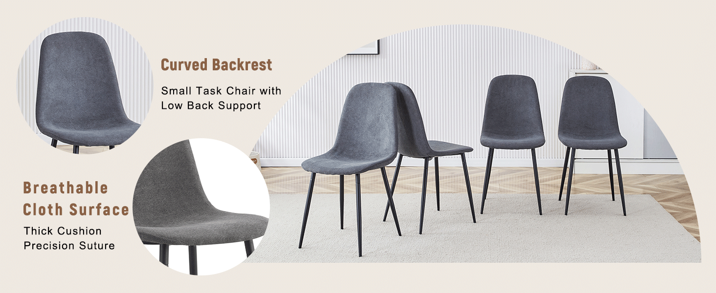 koorbiir ta3 71" x 35.4" Wooden & Black Spliced Dining Table with Middle Storage ¨C 6 Light Gray Linen Fabric Chairs, Sturdy Metal Frame, Table Linens Included