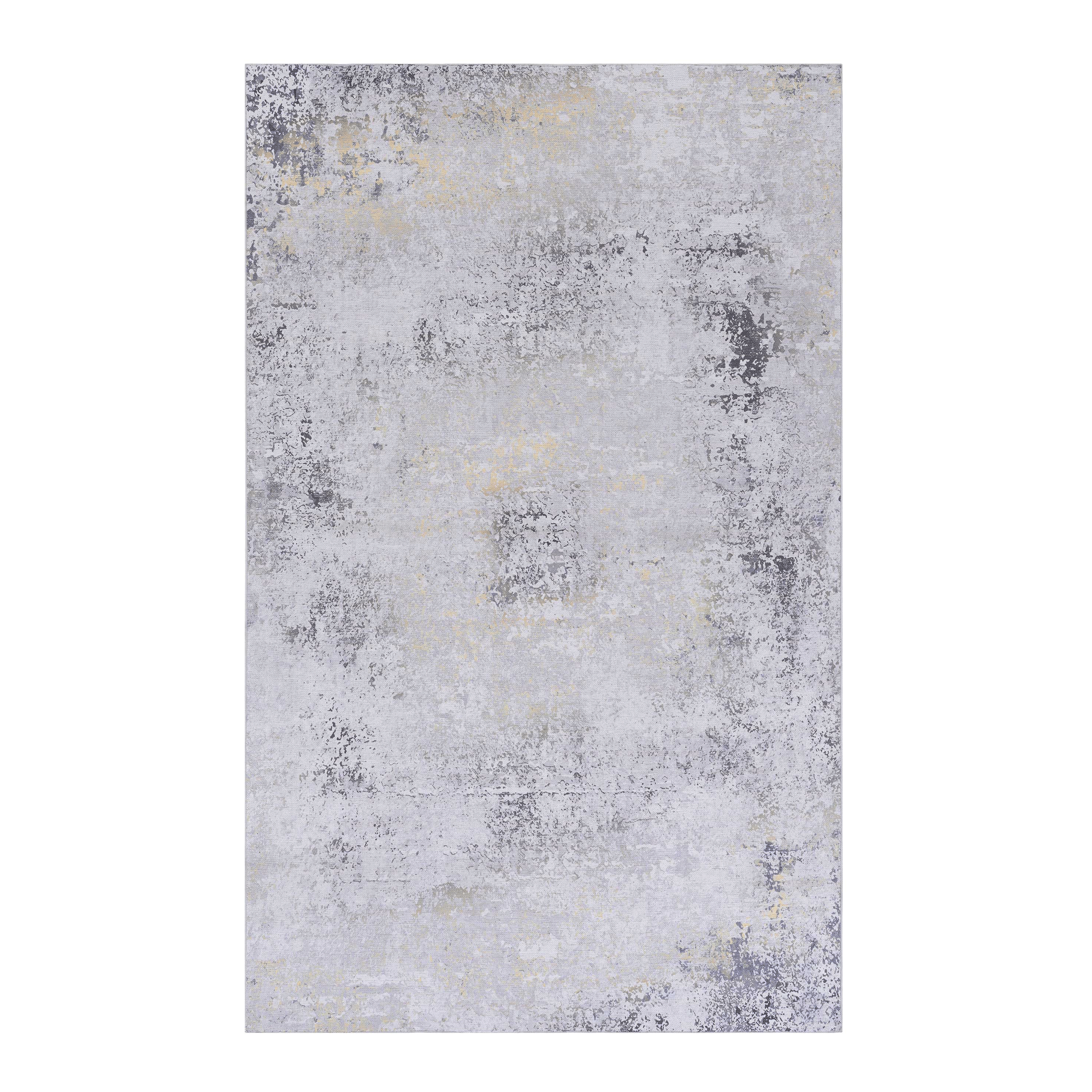 koorbiir G5 2'6 x 10' Gold & Gray Washable Runner Rug ¨C Durable Long Rugs for Hallway and Entryway