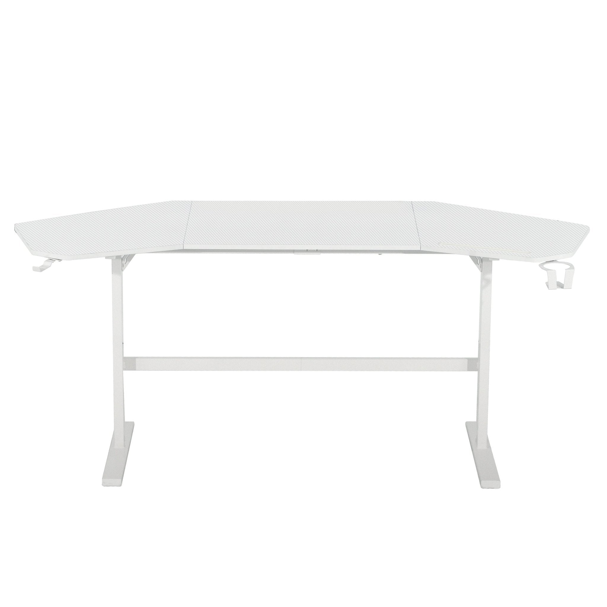 koorbiir G2 Sport TS911D White Gaming Desk with Shelves & Accessory Holder ¨C Ergonomic Gaming Desk - Koorbiir