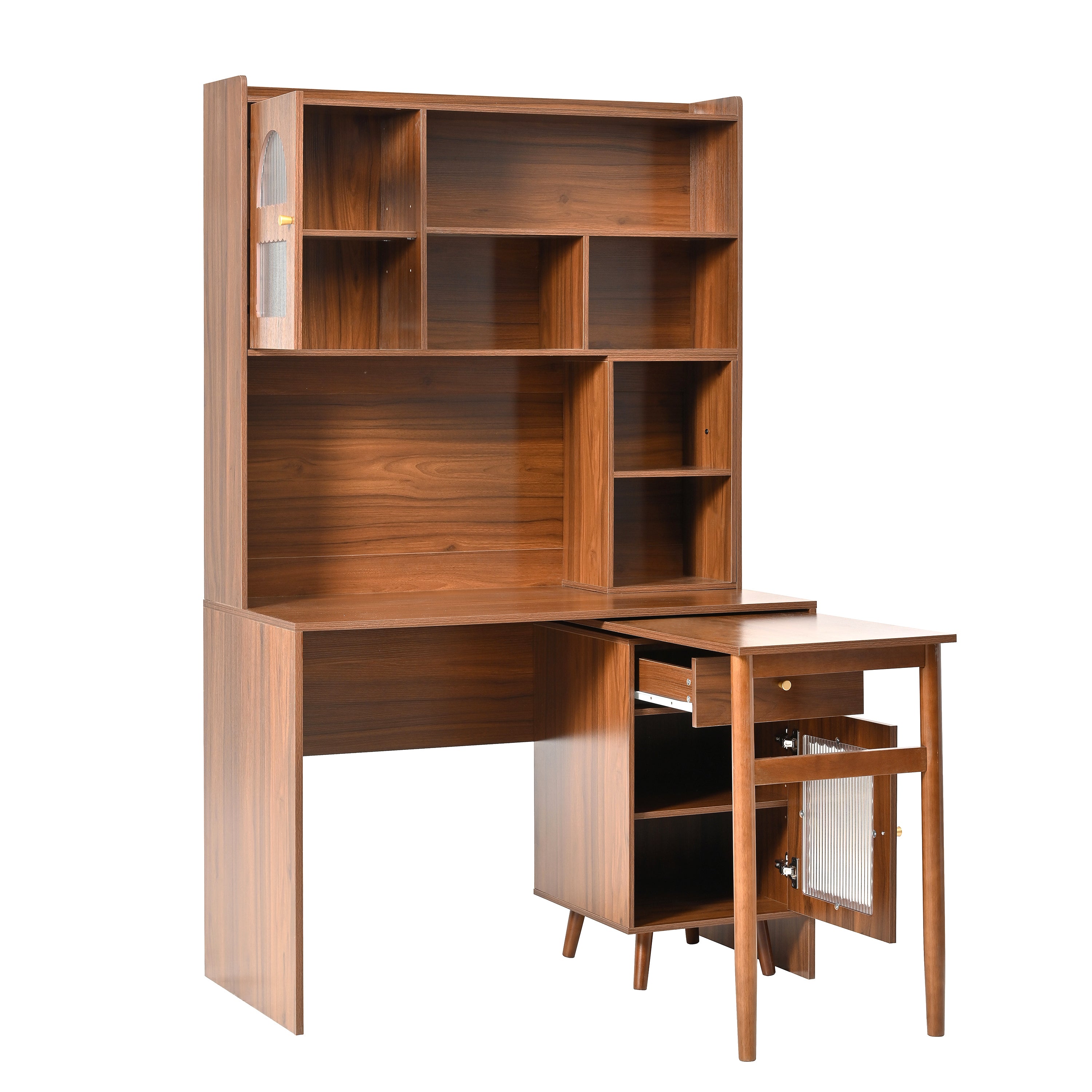 koorbiir G5 Gaming Desk with 90¡ã Rotating Desktop, 70" L-Shaped Computer Desk with Storage Drawers & Cabinets for Home Office